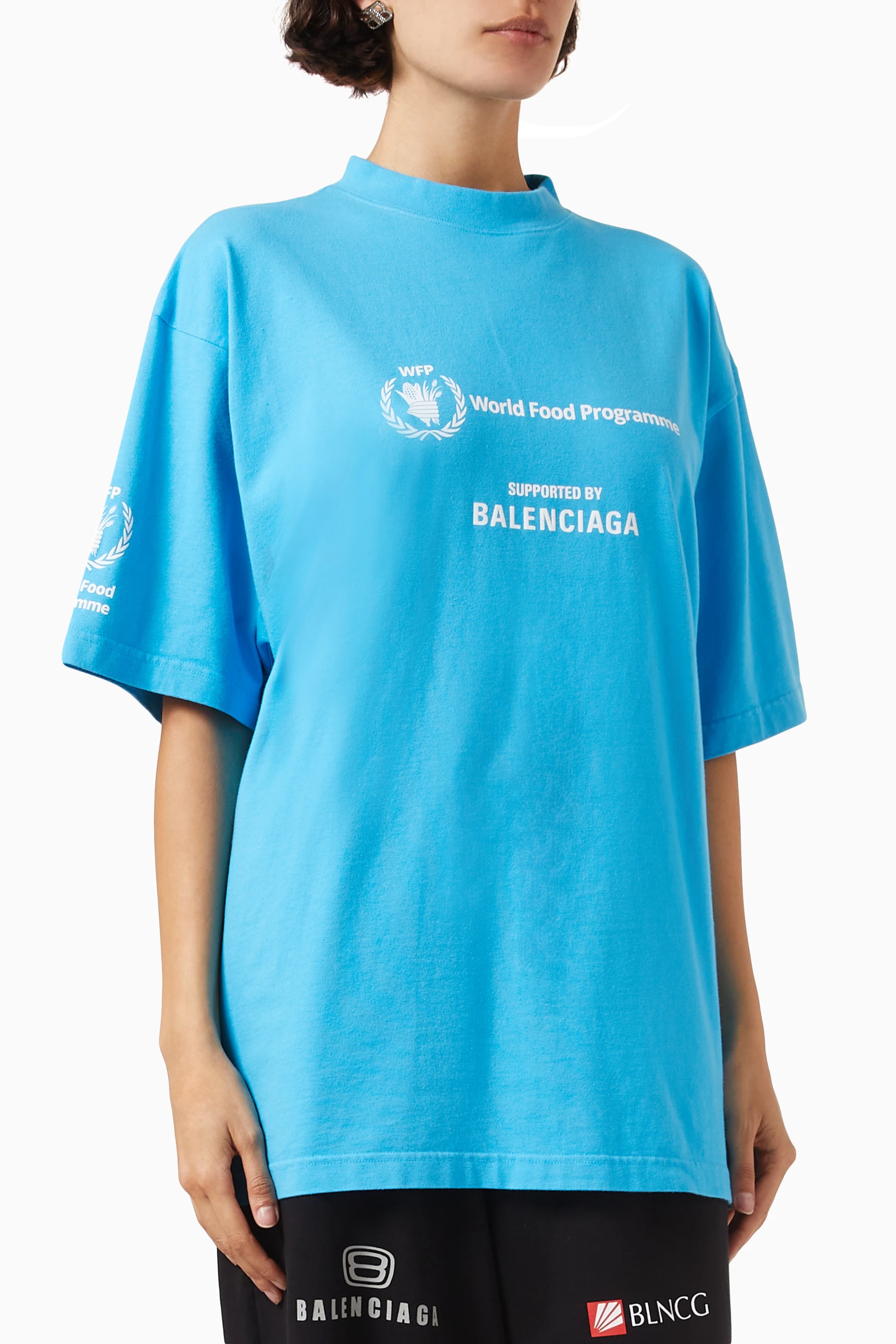 Buy Balenciaga Blue WFP Medium-fit T-shirt in Vintage Jersey For