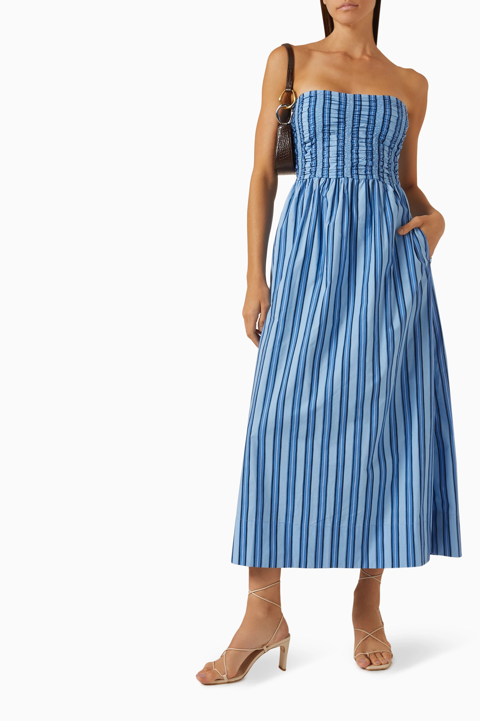 faithfull the brand dominquez midi dress Faithfull the Brand Dominquez Strapless Midi Dress