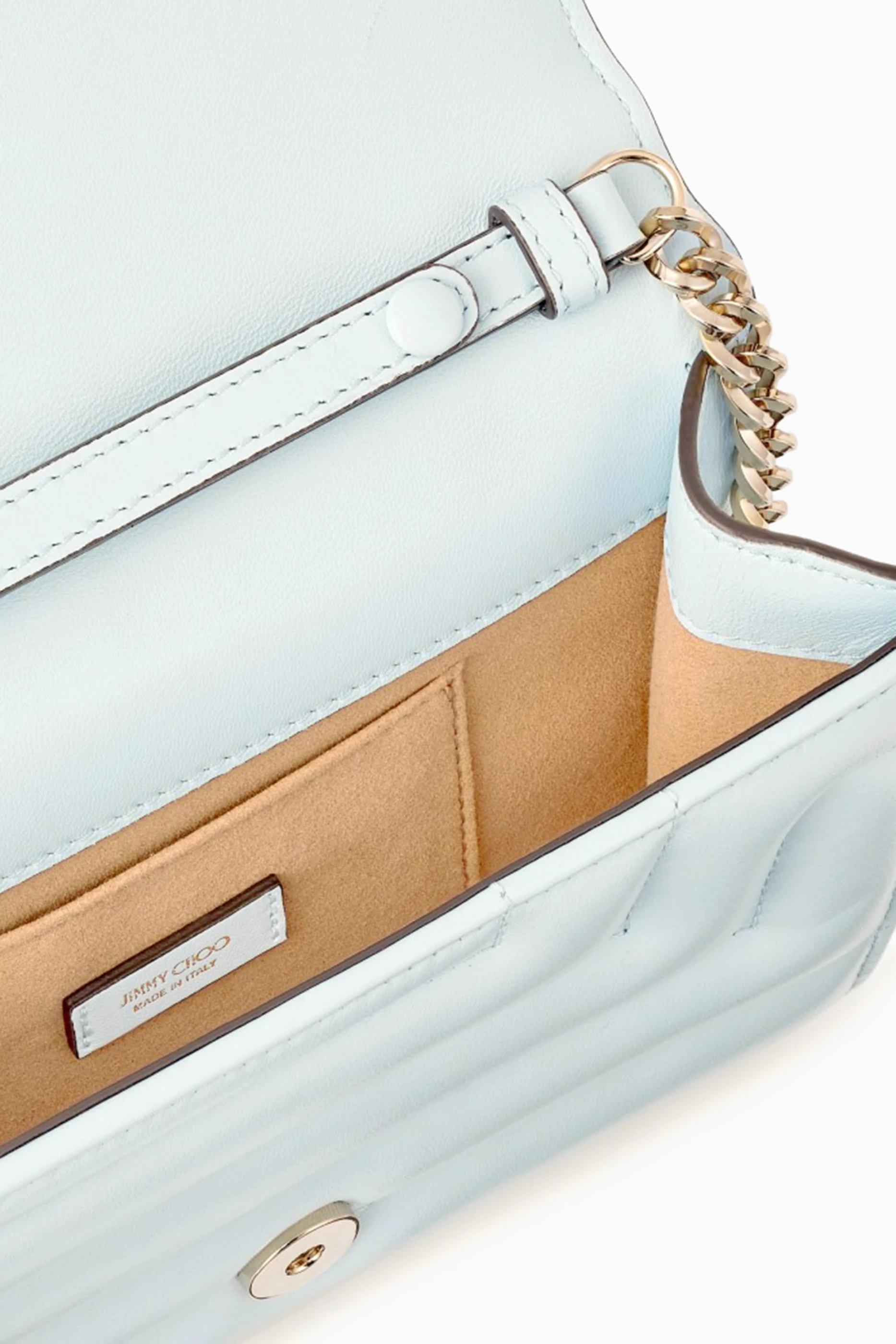 Buy Jimmy Choo Blue Avenue Clutch Bag with JC Emblem in Nappa