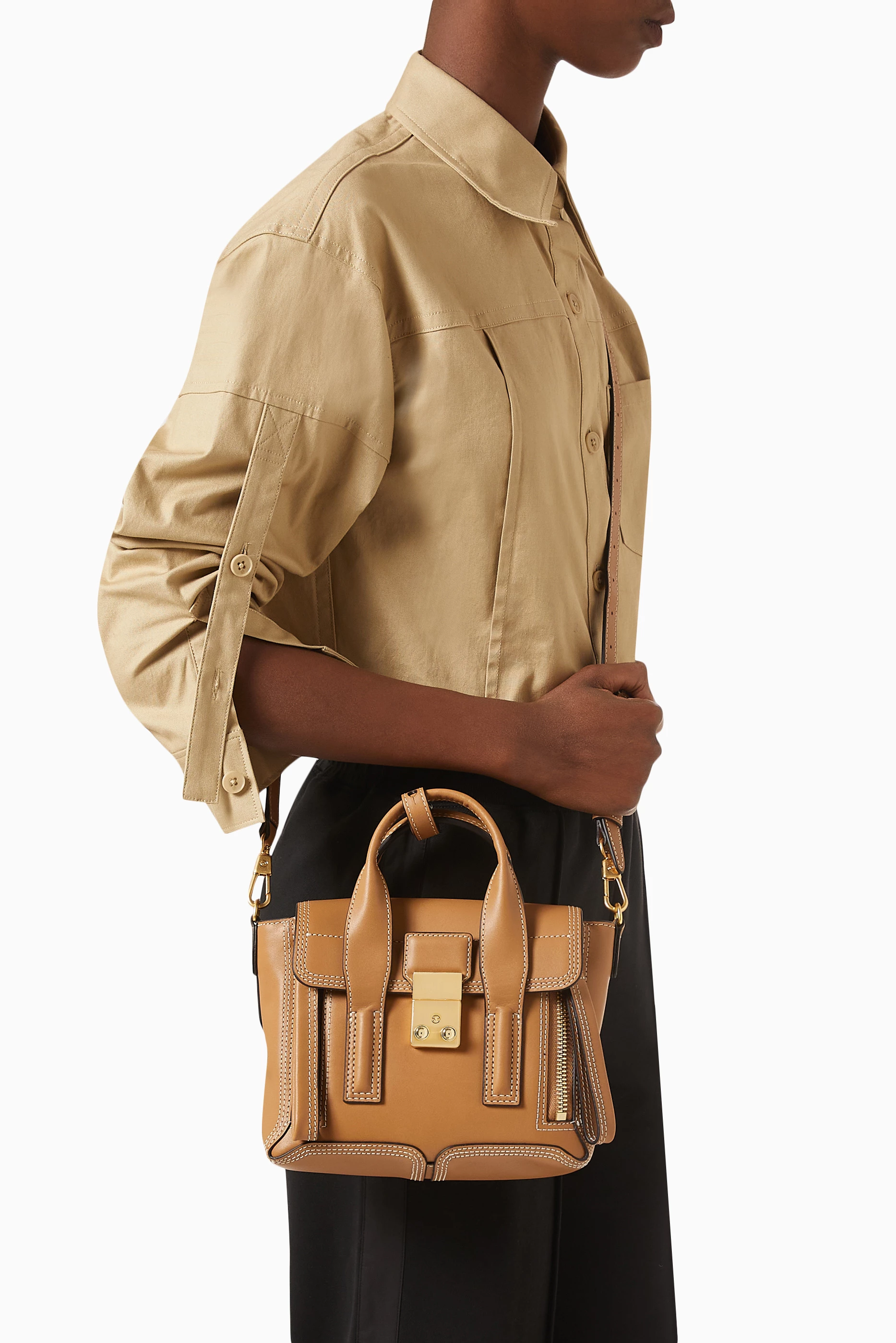 Buy 3.1 Phillip Lim Brown Mini Pashli Satchel Bag in Smooth 