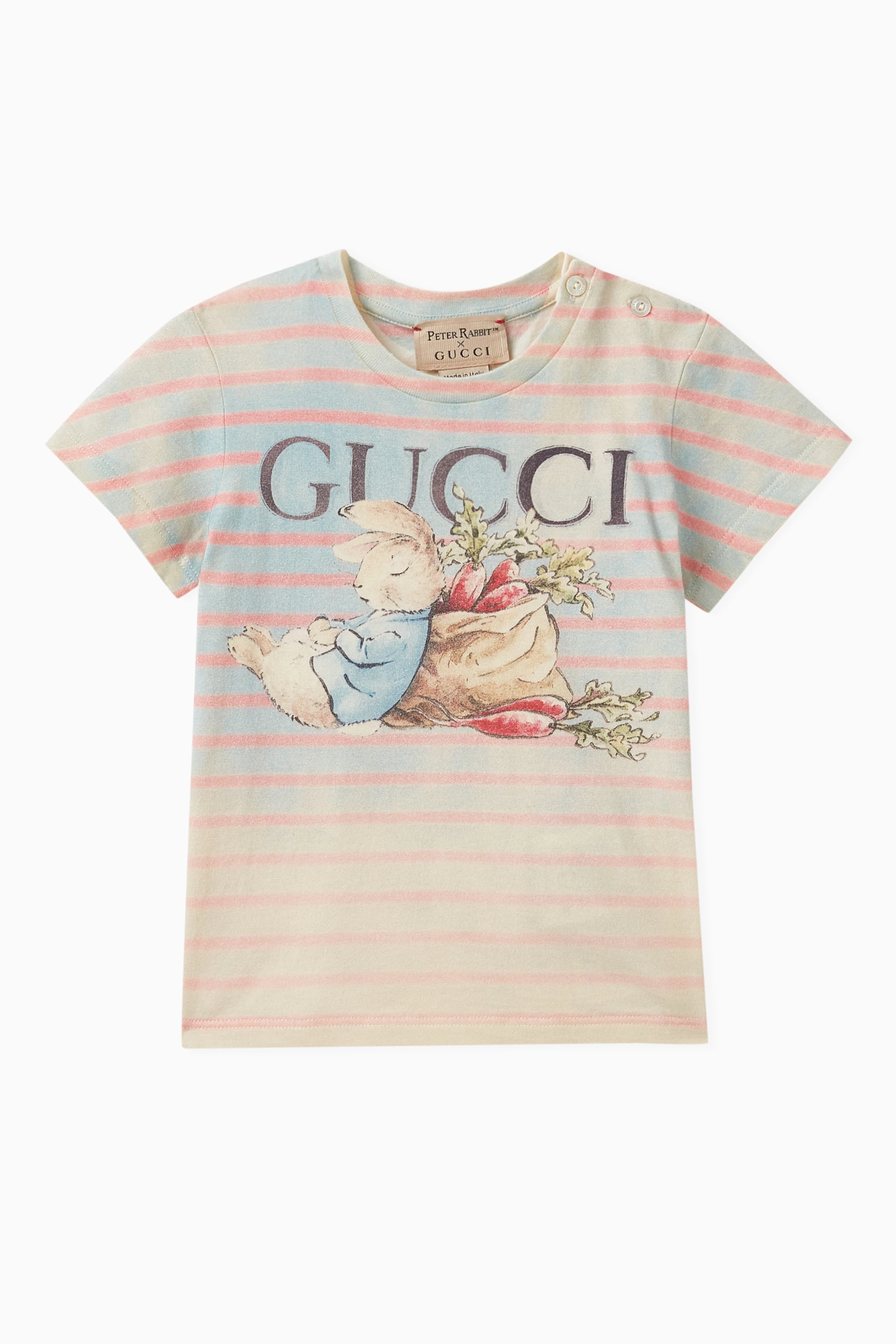 Buy Gucci Multicolour x Peter Rabbit Printed T-shirt in Cotton For