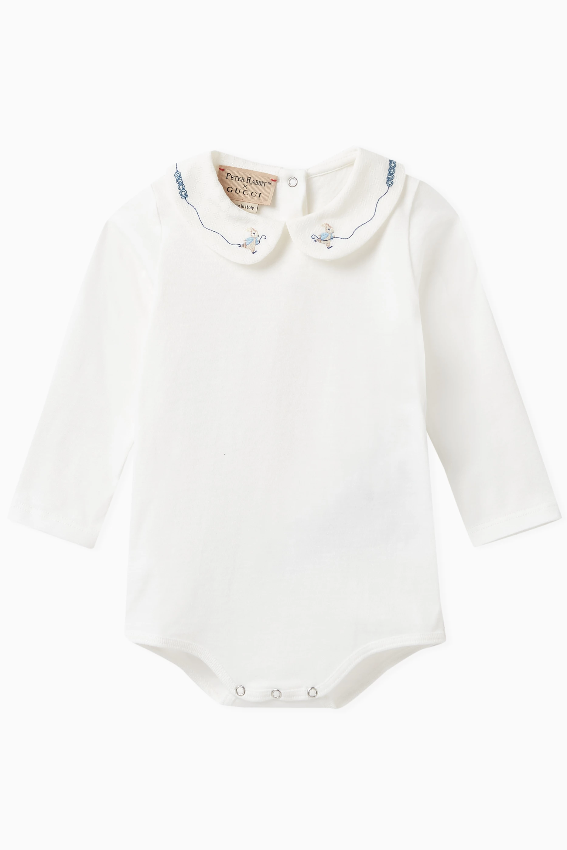 Buy Gucci Neutral x Peter Rabbit Bodysuit in Cotton For Baby Boys