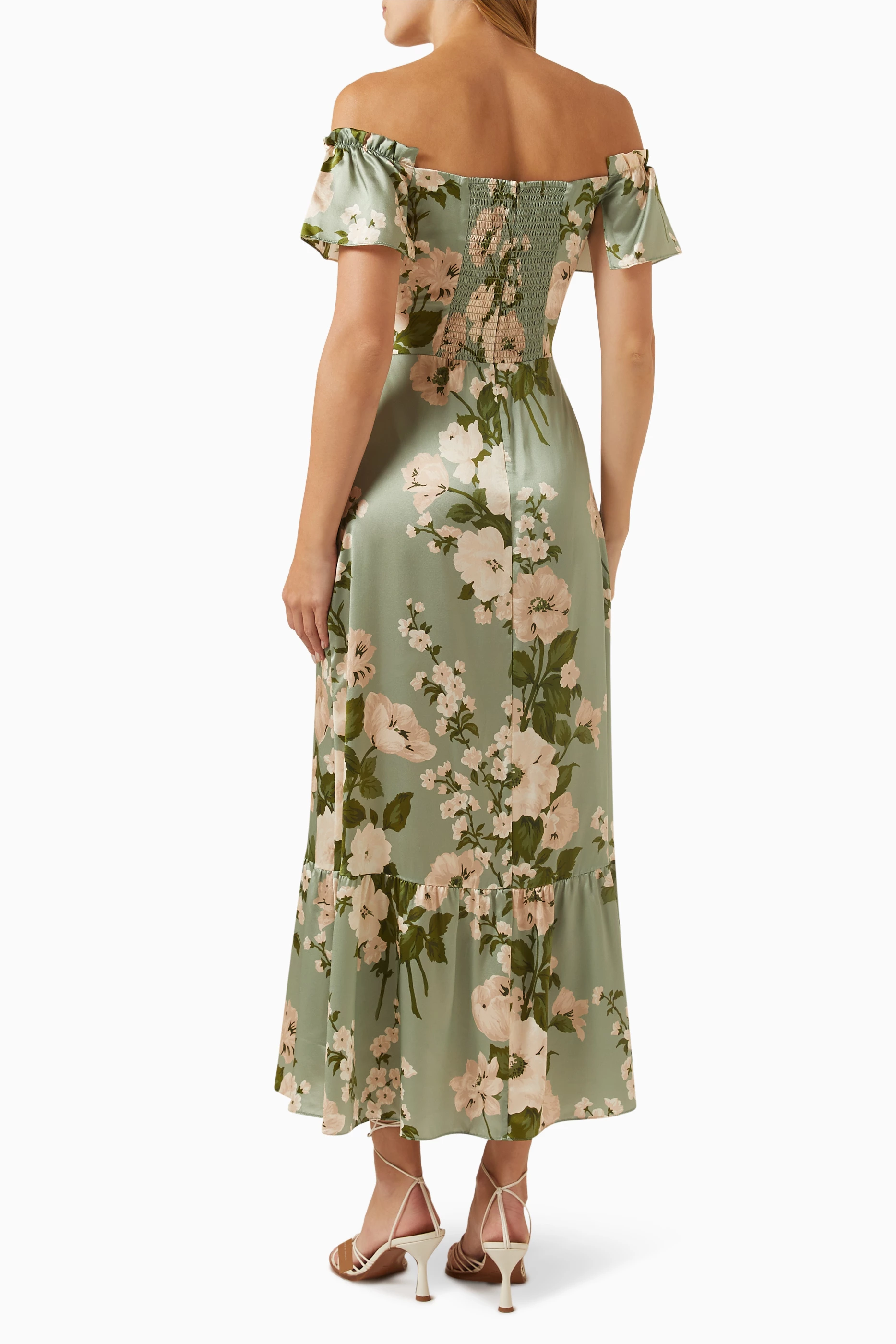 Buy Reformation Green Sianna Midi Dress in Silk For Women Online | Ounass  Oman