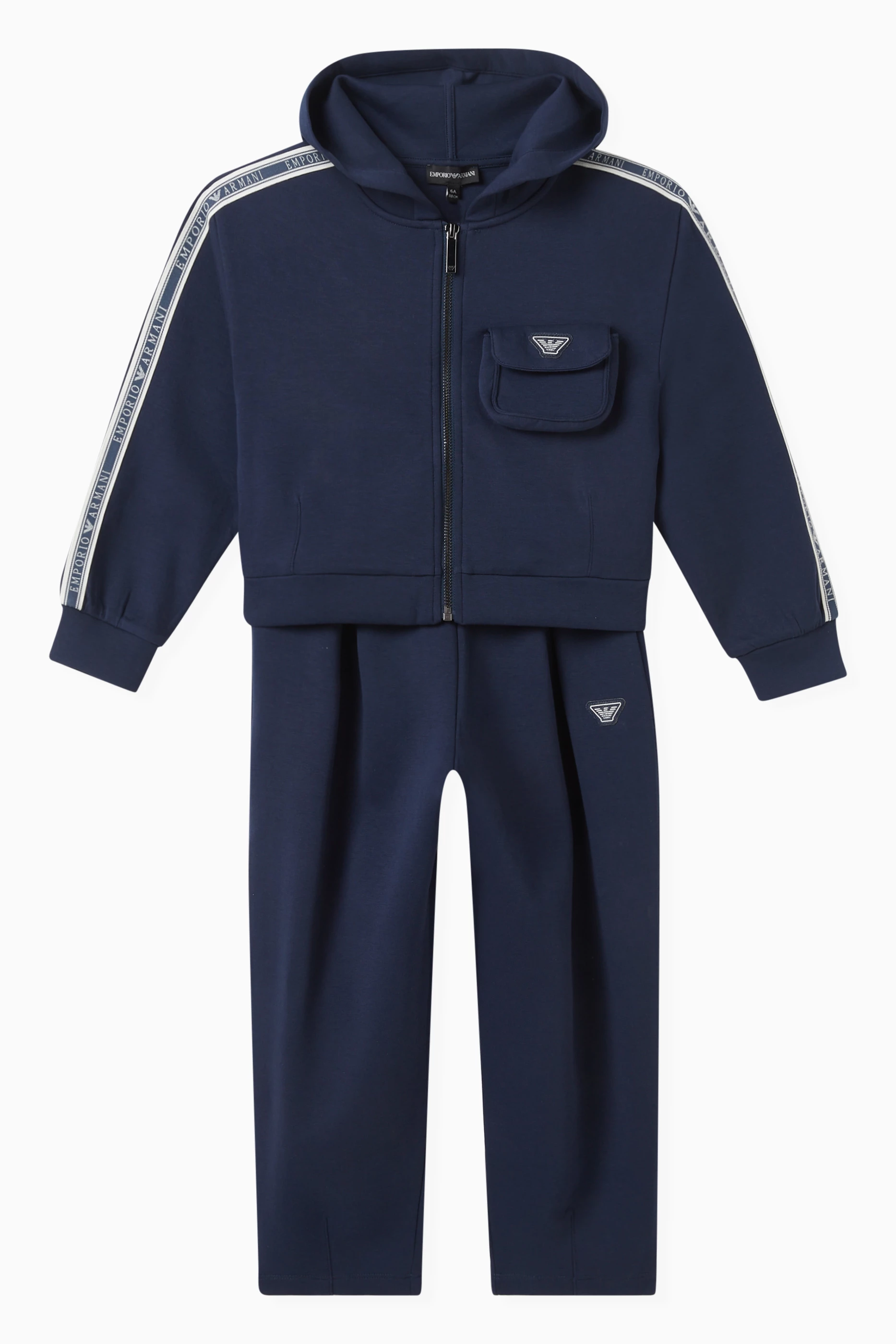 Buy Emporio Armani Blue Logo print Tracksuit Online for Kids Ounass Oman