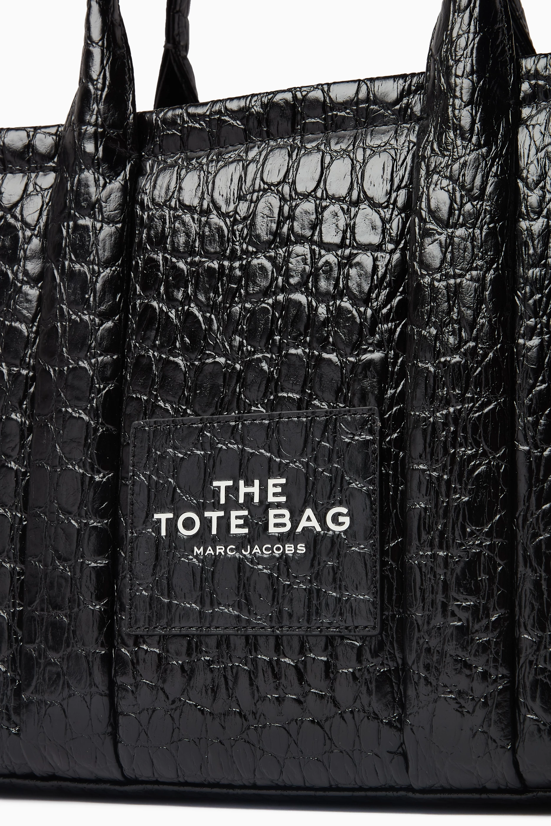 Buy Marc Jacobs Black The Medium Tote Bag in Croc-embossed Leather