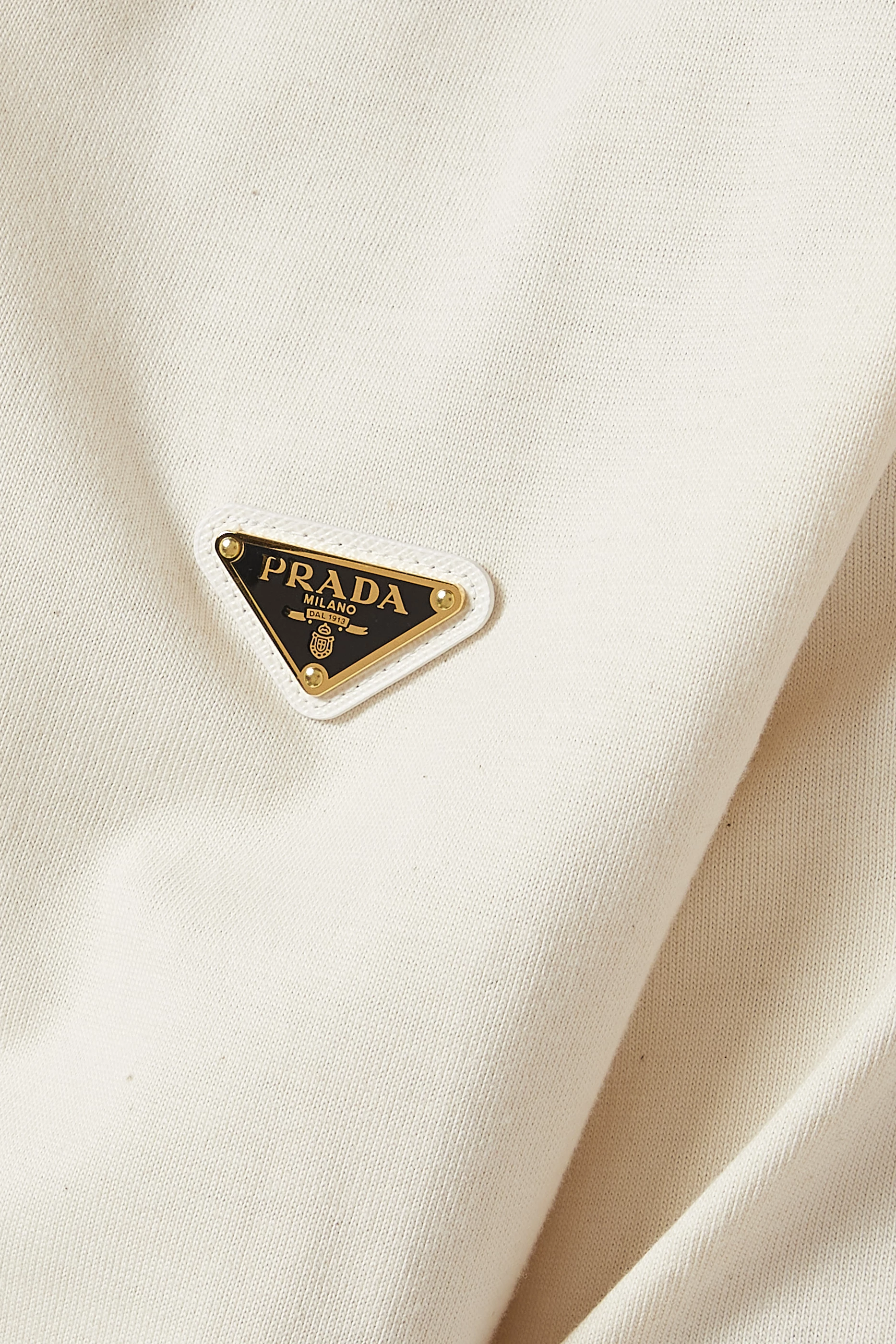 Buy Prada Neutral Logo T-shirt in Cotton For Men Online | Ounass Oman