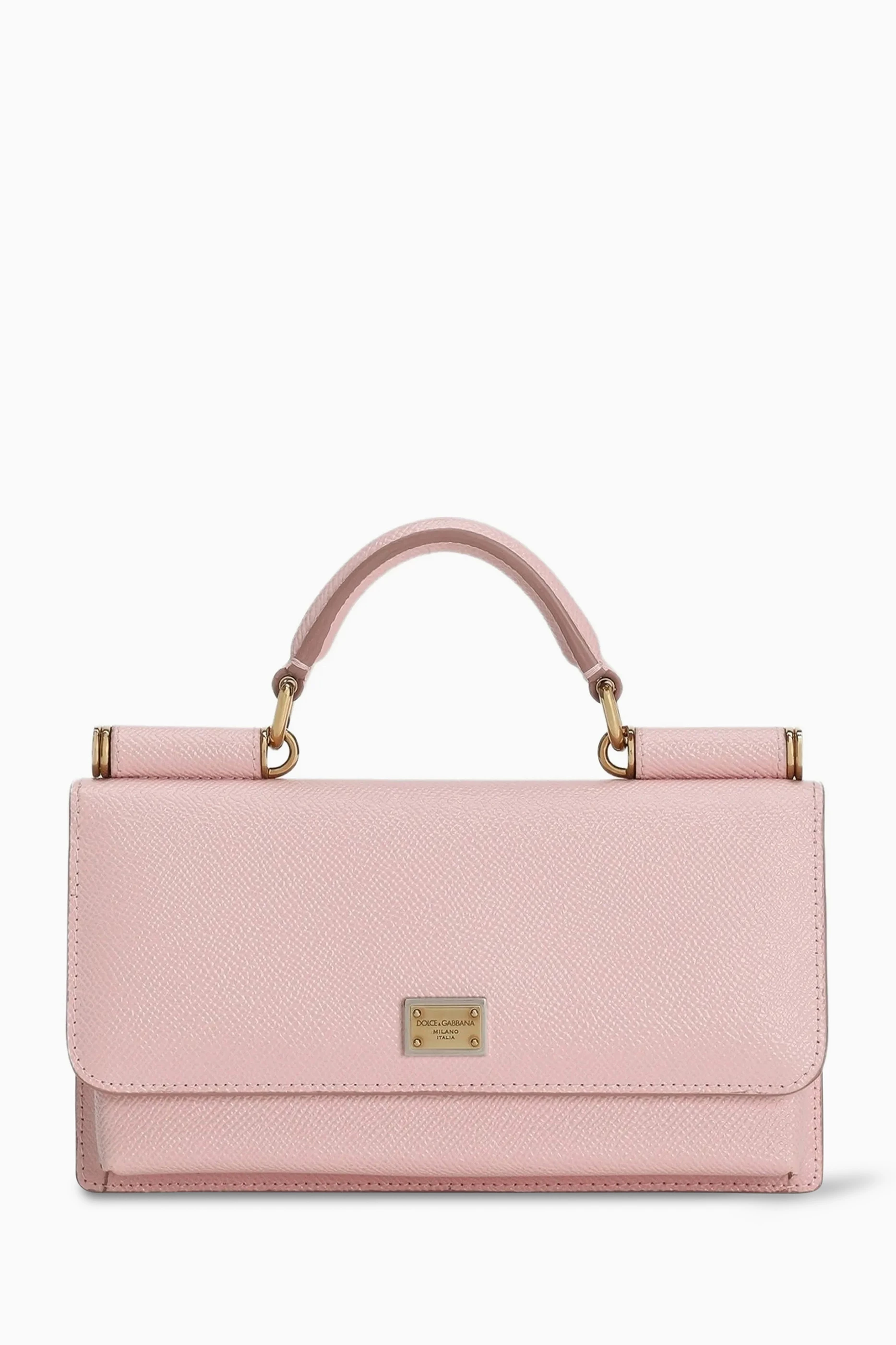 Buy Dolce & Gabbana Pink Mini Wallet on Chain in Leather For Women