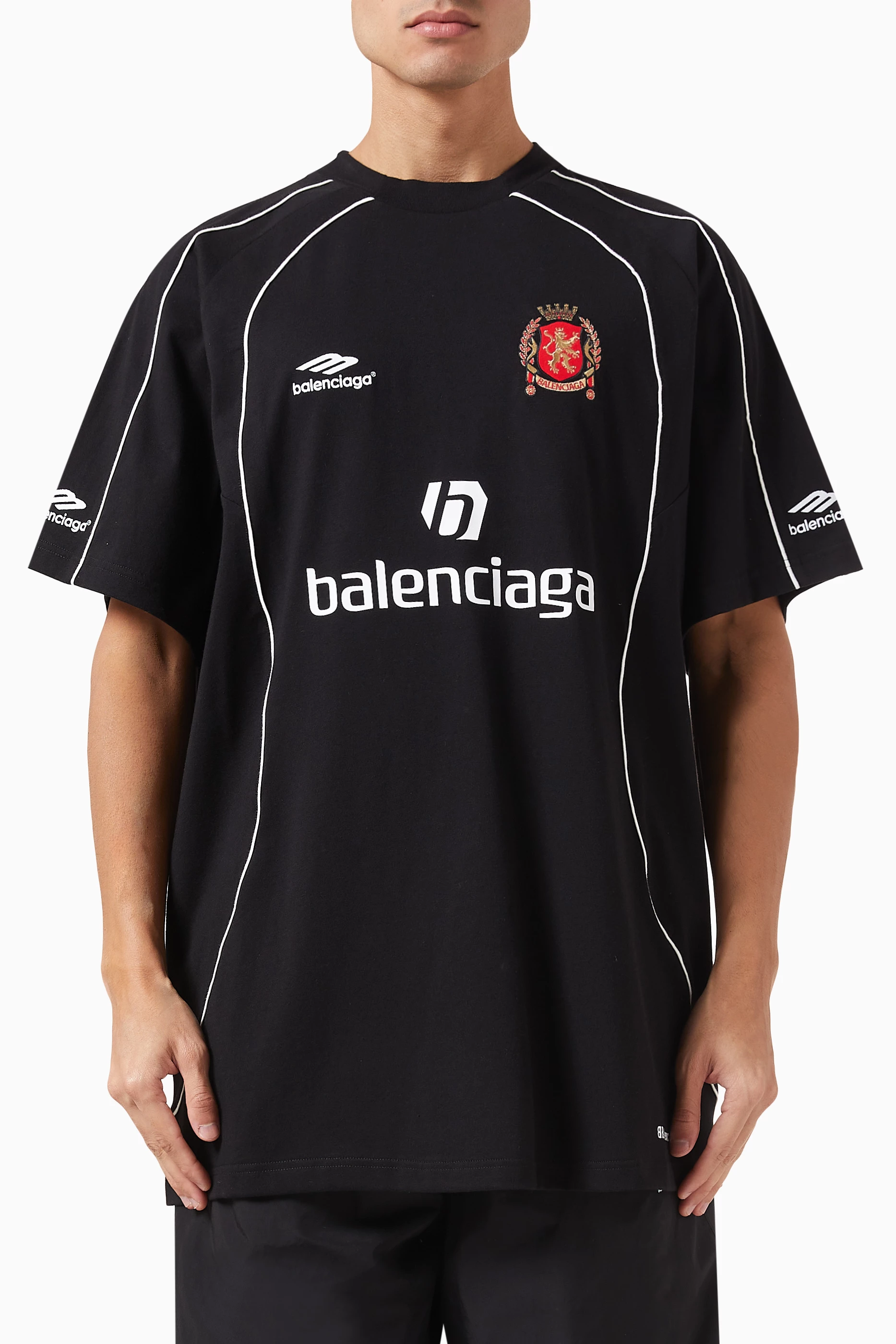 Buy Balenciaga Black Paris SoccerOversized T-shirt in Vintage