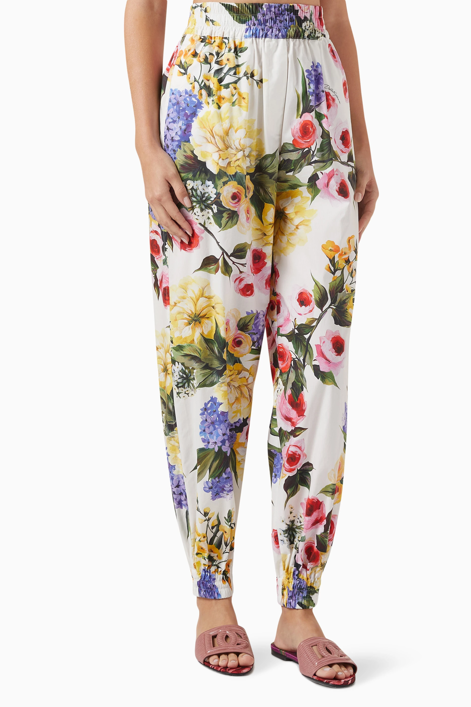 【DOLCE＆GABBANA】ガーデンプリント バルーンパンツ Buy Dolce & Gabbana White Garden-print Balloon Pants in