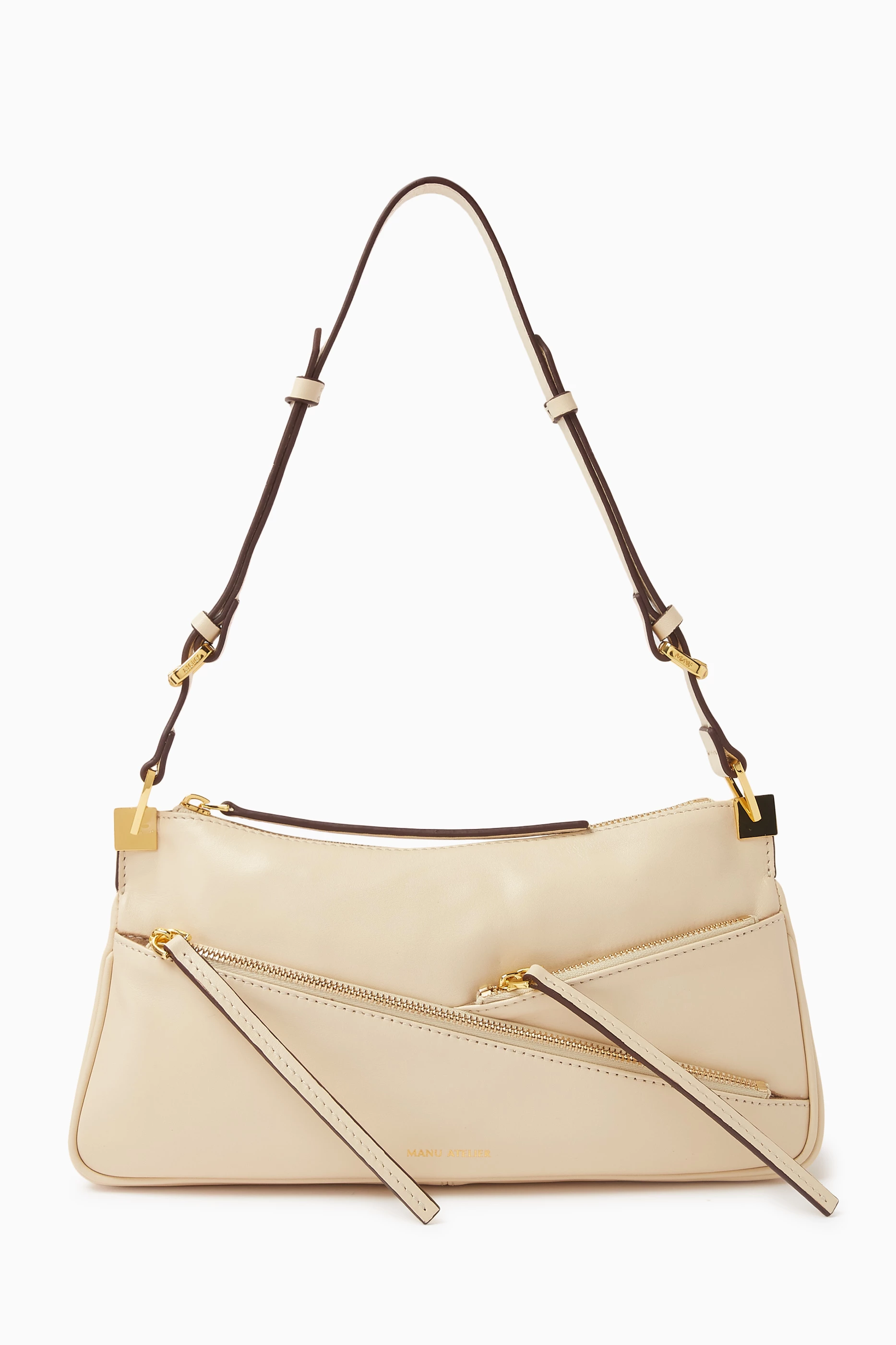Buy Manu Atelier White Mini Cylinder Shoulder Bag in Calf Leather For Women Online Ounass Oman