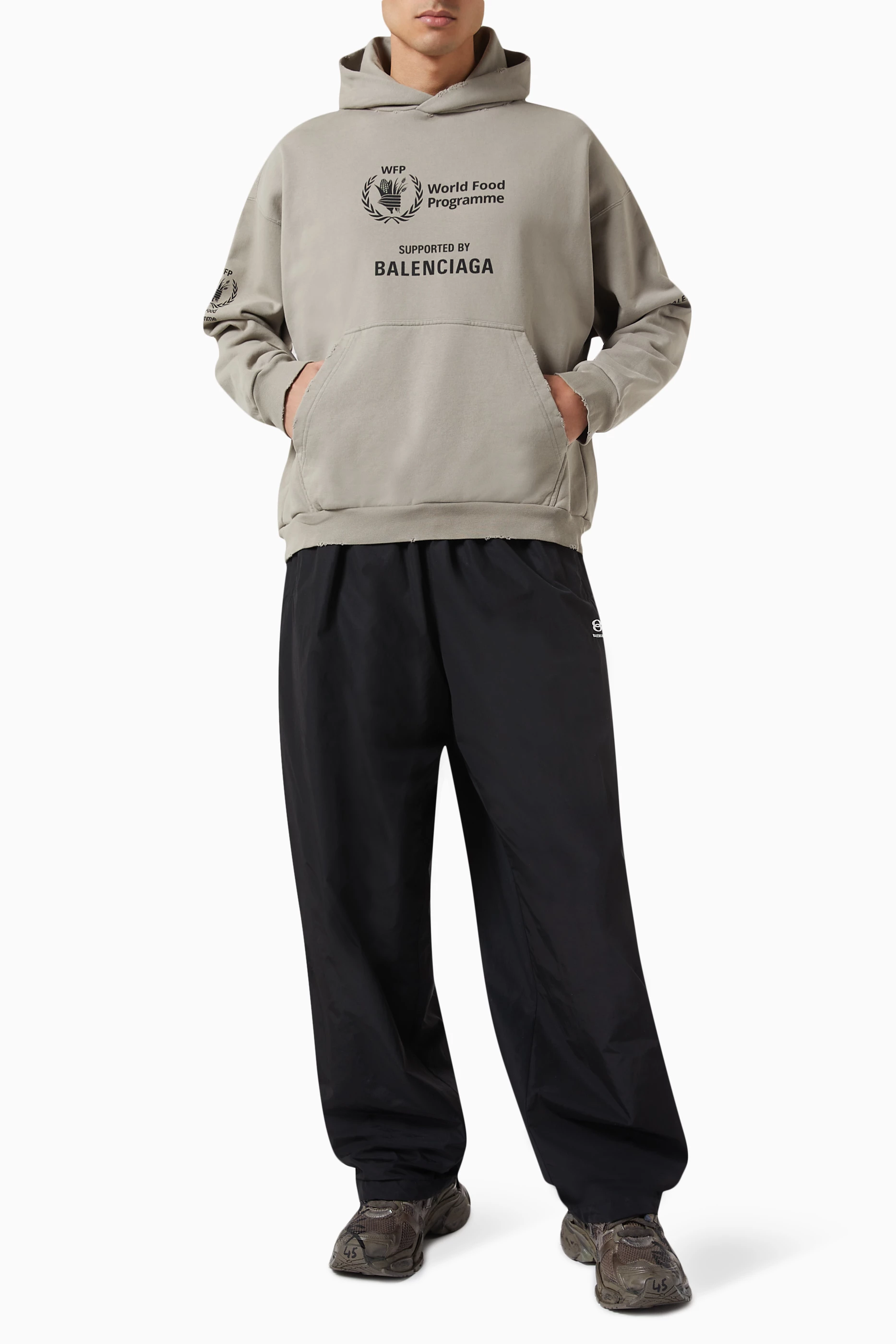 Buy Balenciaga Brown WFP Medium-fit Hoodie in Fleece For Men