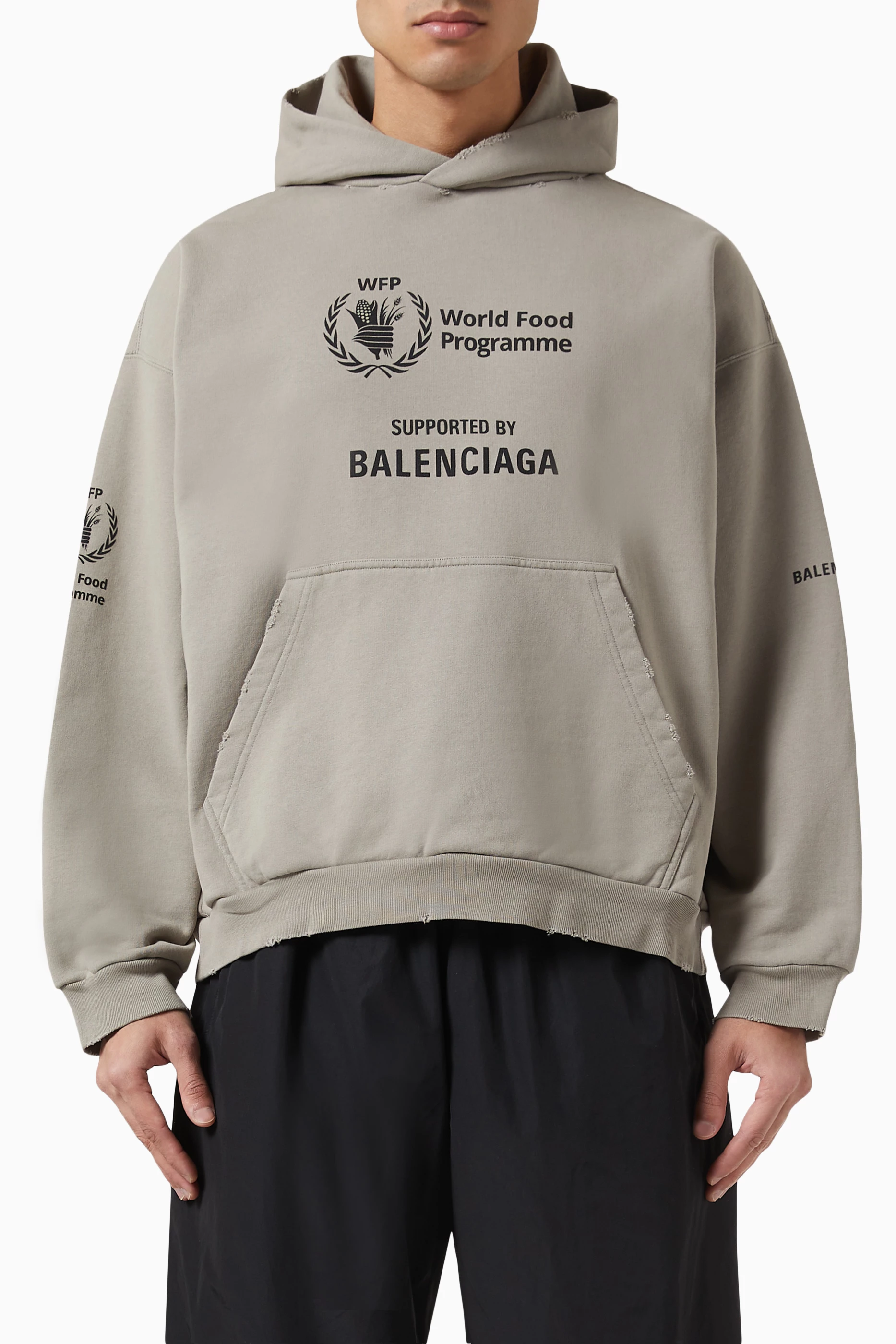 BALENCIAGA World Food Programme パーカー Buy Balenciaga Brown WFP Medium-fit Hoodie in Fleece For Men