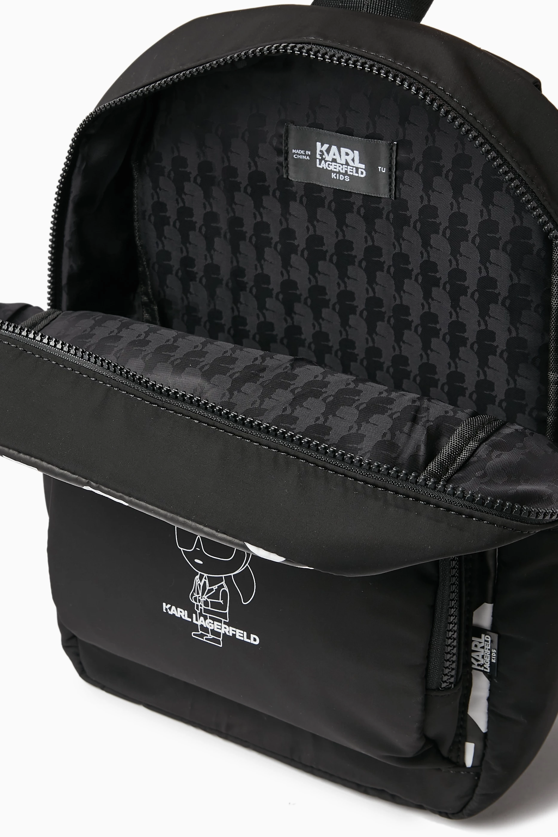 Buy Karl Lagerfeld Kids Black Small K/Ikonik Logo-print Backpack 