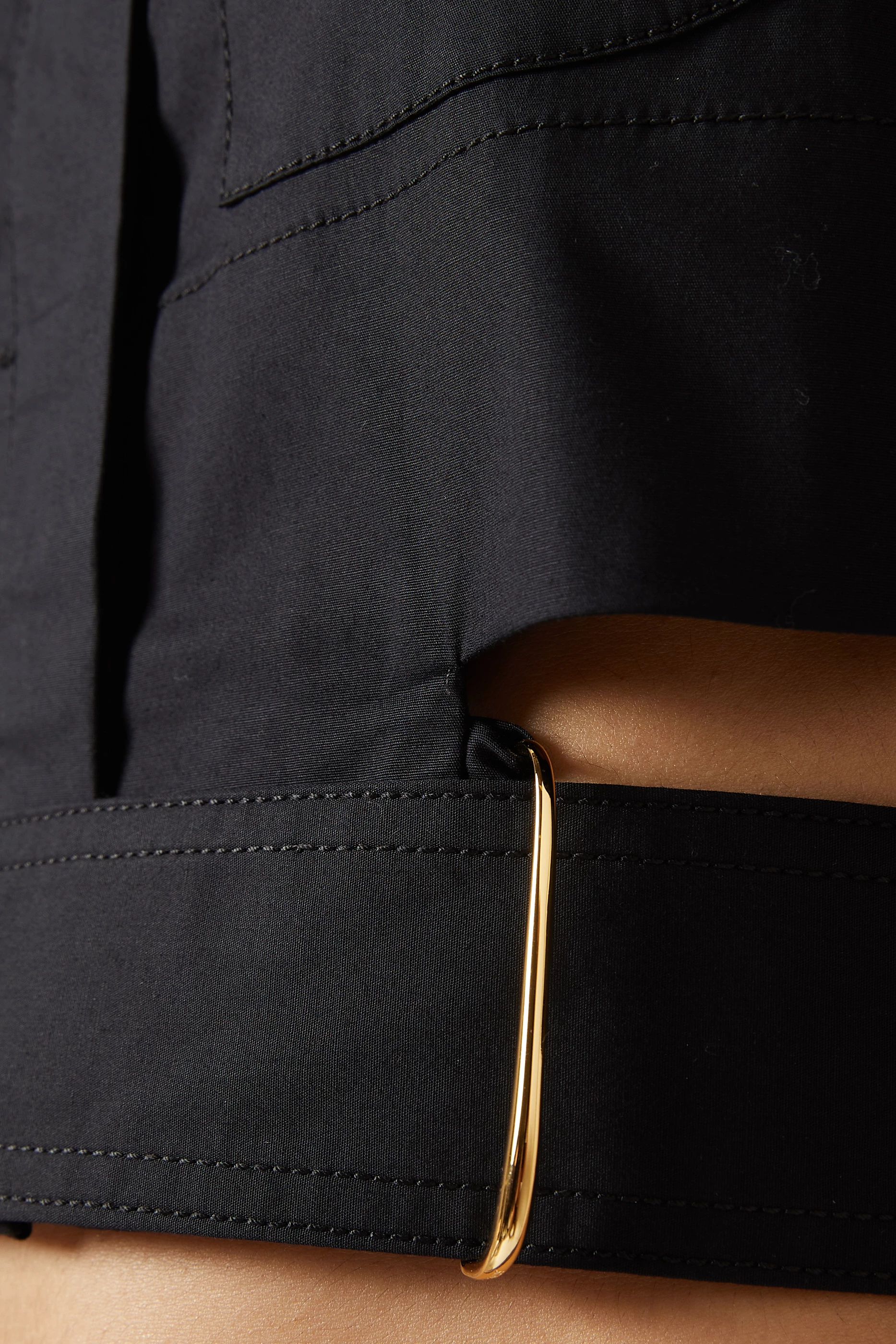 Buy Jacquemus Black La Chemise Courte Bari Cropped Shirt in 