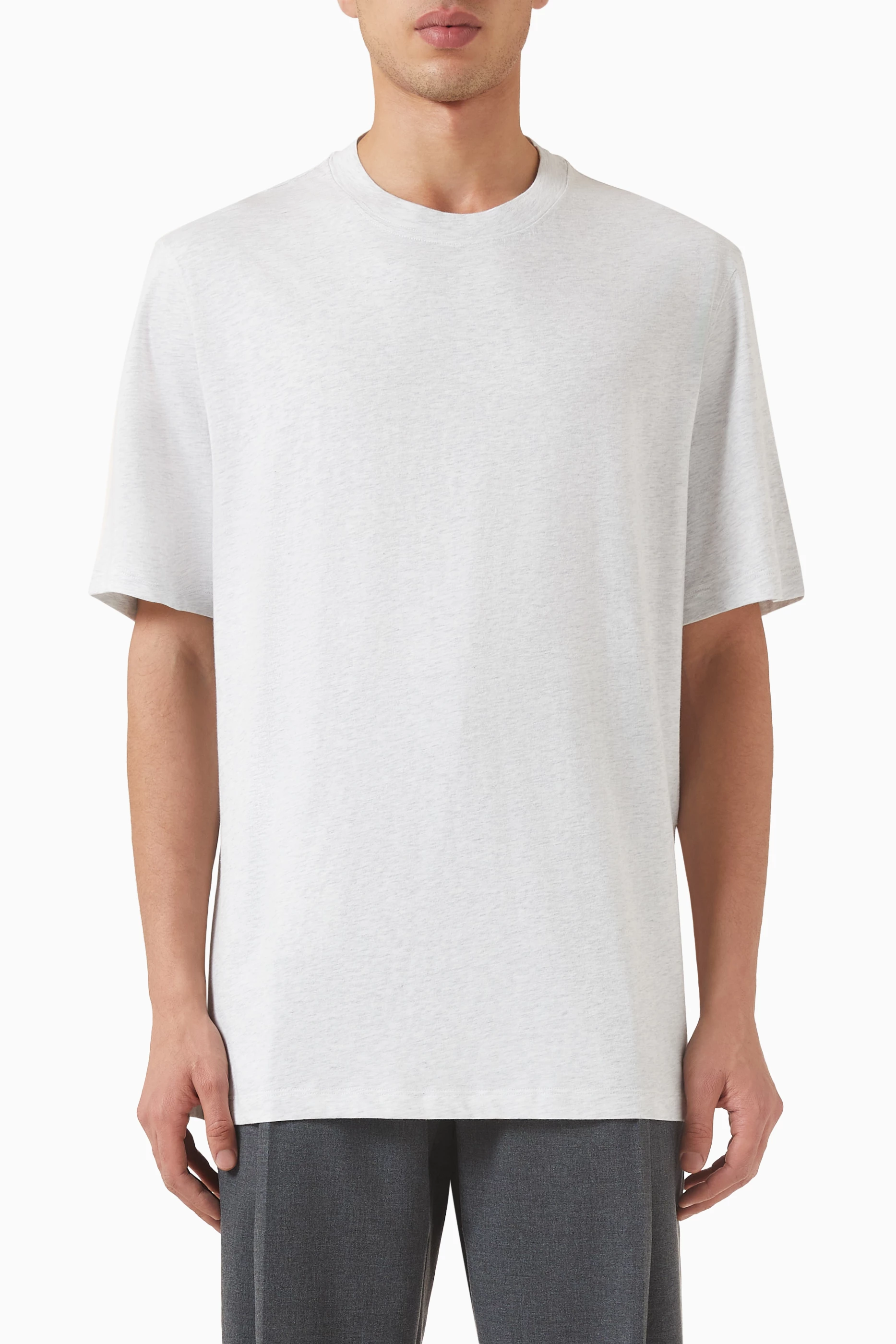 Buy Brunello Cucinelli White Crewneck T-shirt in Cotton Jersey For