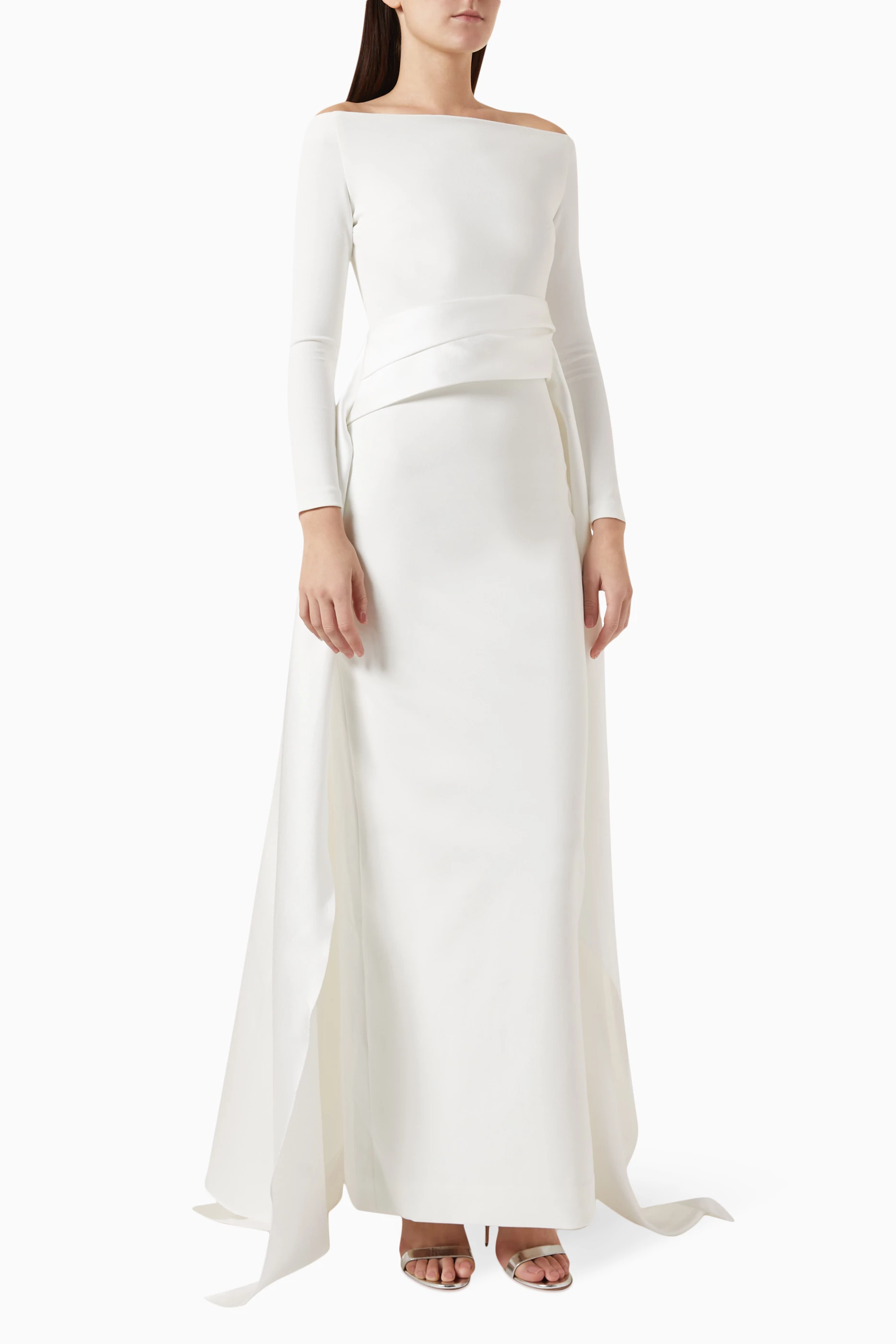 knee length dresses for ladies The Irma Maxi Dress in Black and Cream main image 0