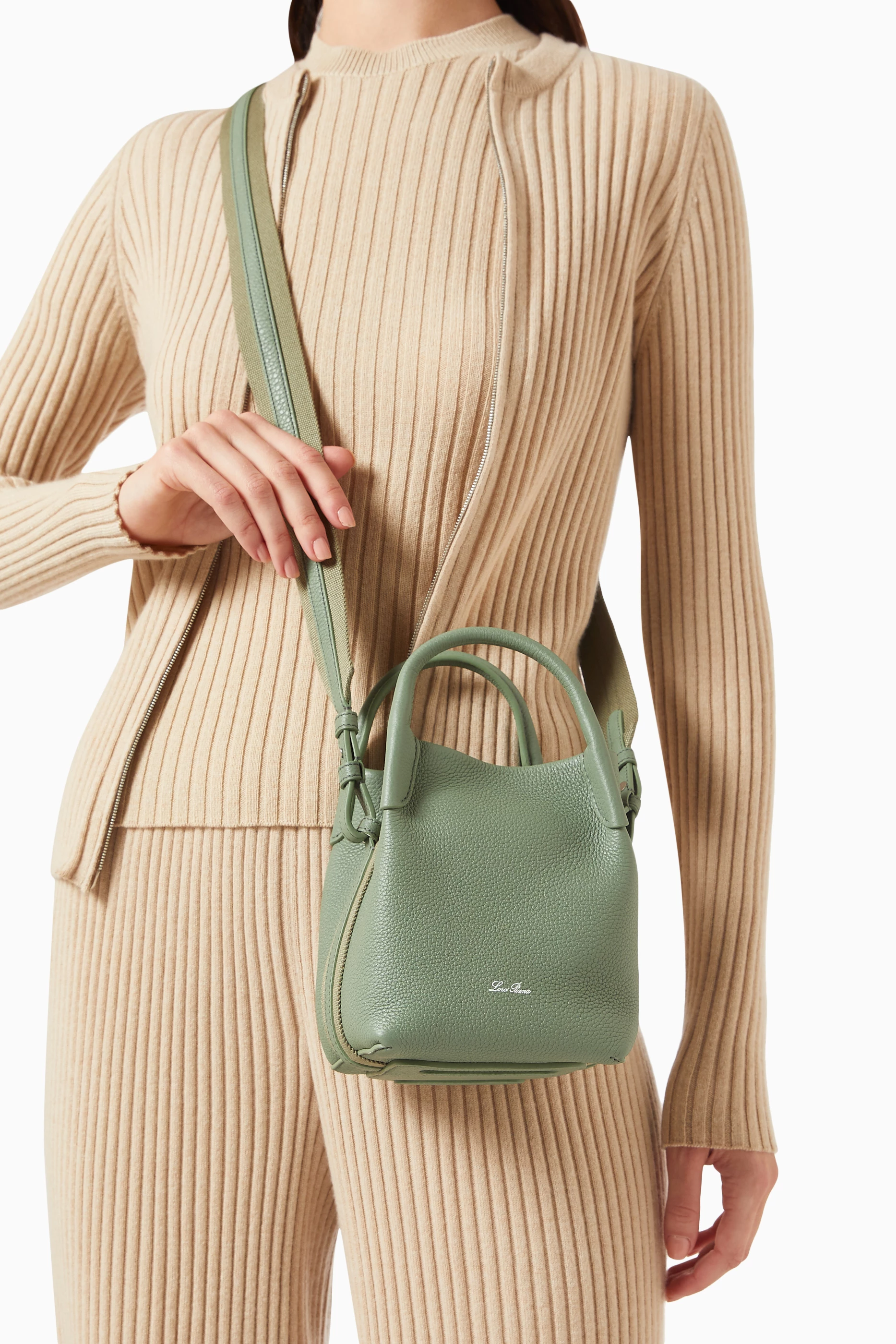 Bag Bale micro Loro piana LORO PIANA Bale micro canvas and leather-trimmed suede  main image 2