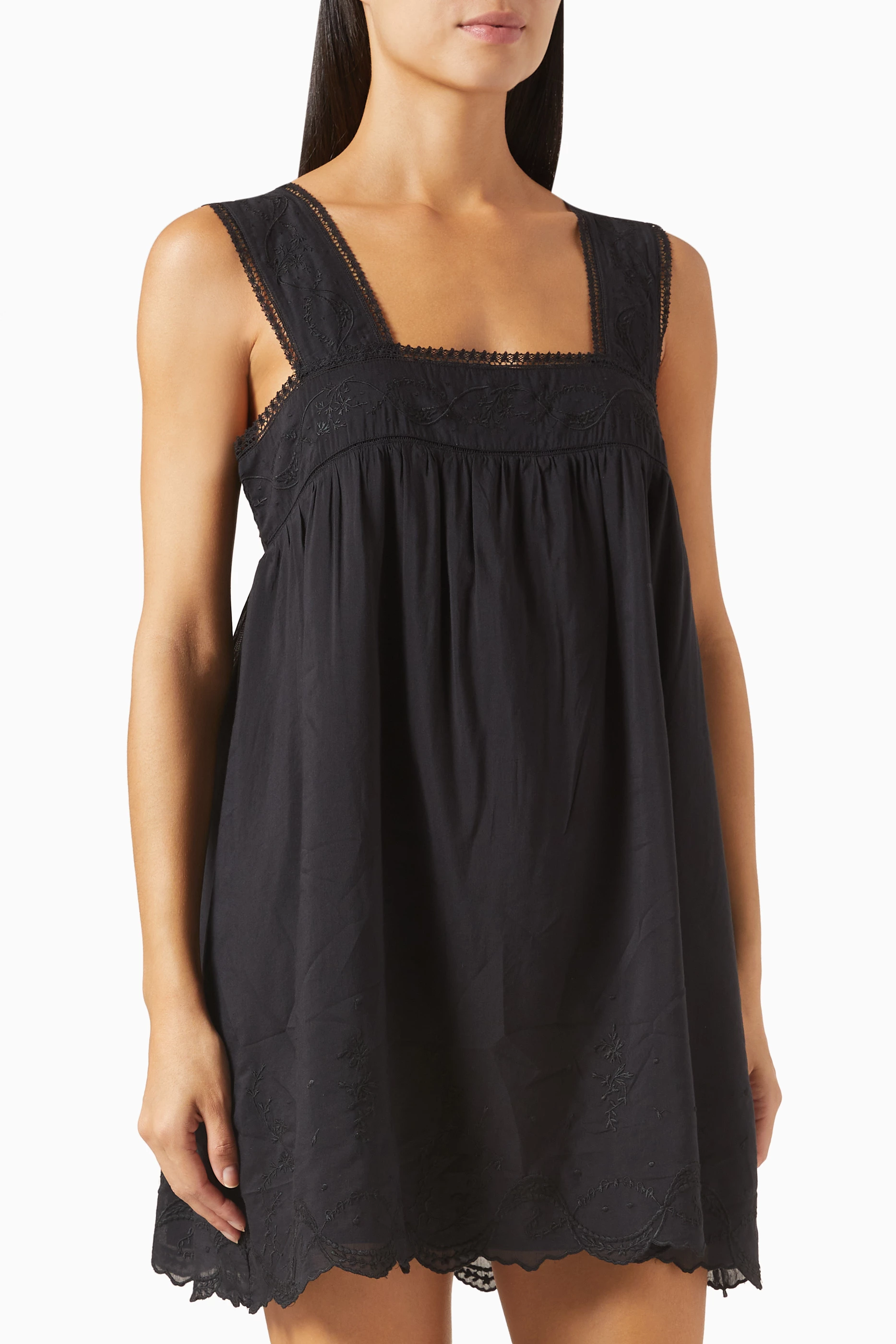 Buy Posse Black Mylah Mini Dress in Cotton Blend For Women Online | Ounass  Oman