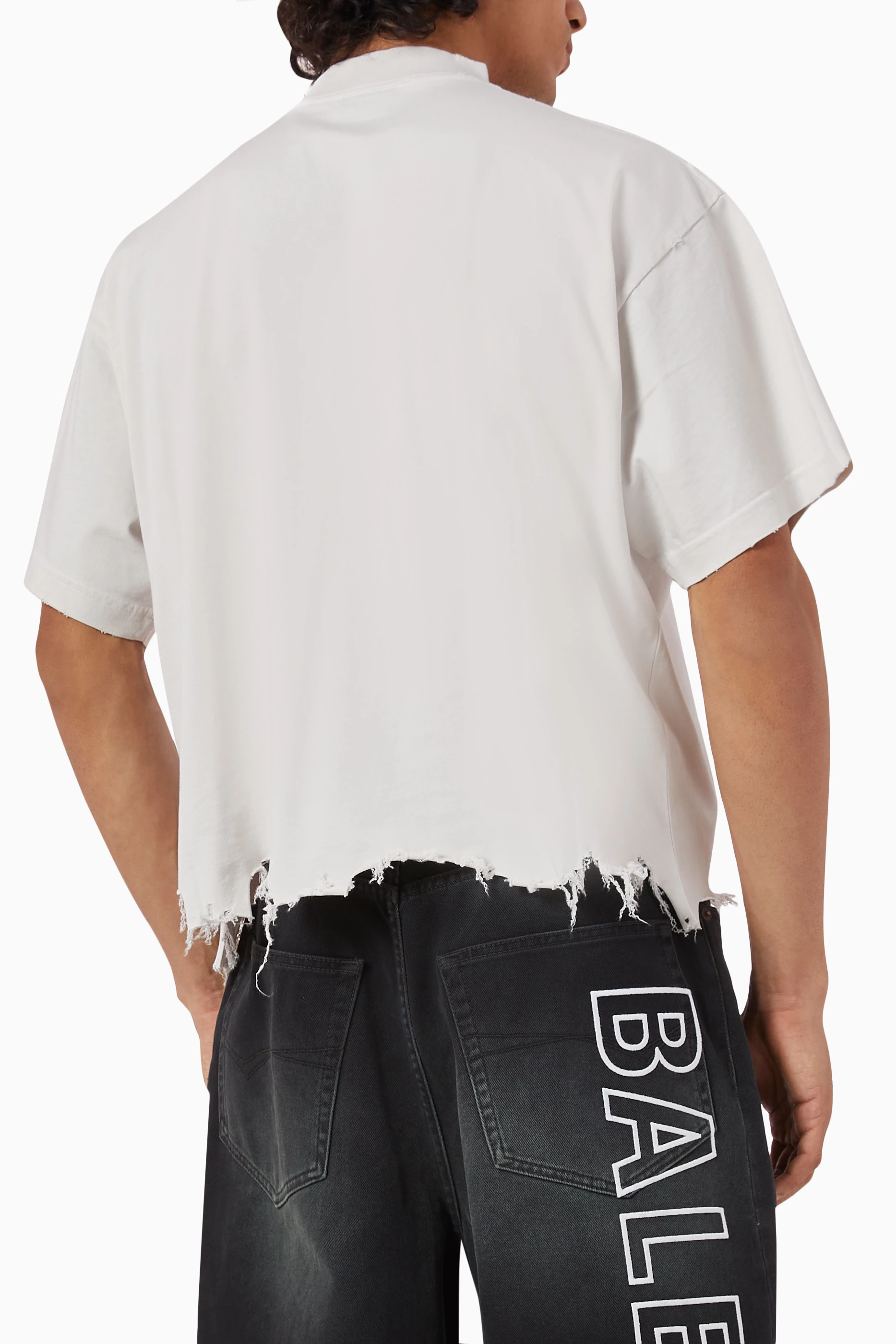 Buy Balenciaga White Unisex Unity Sports Icon Large Fit Cropped T