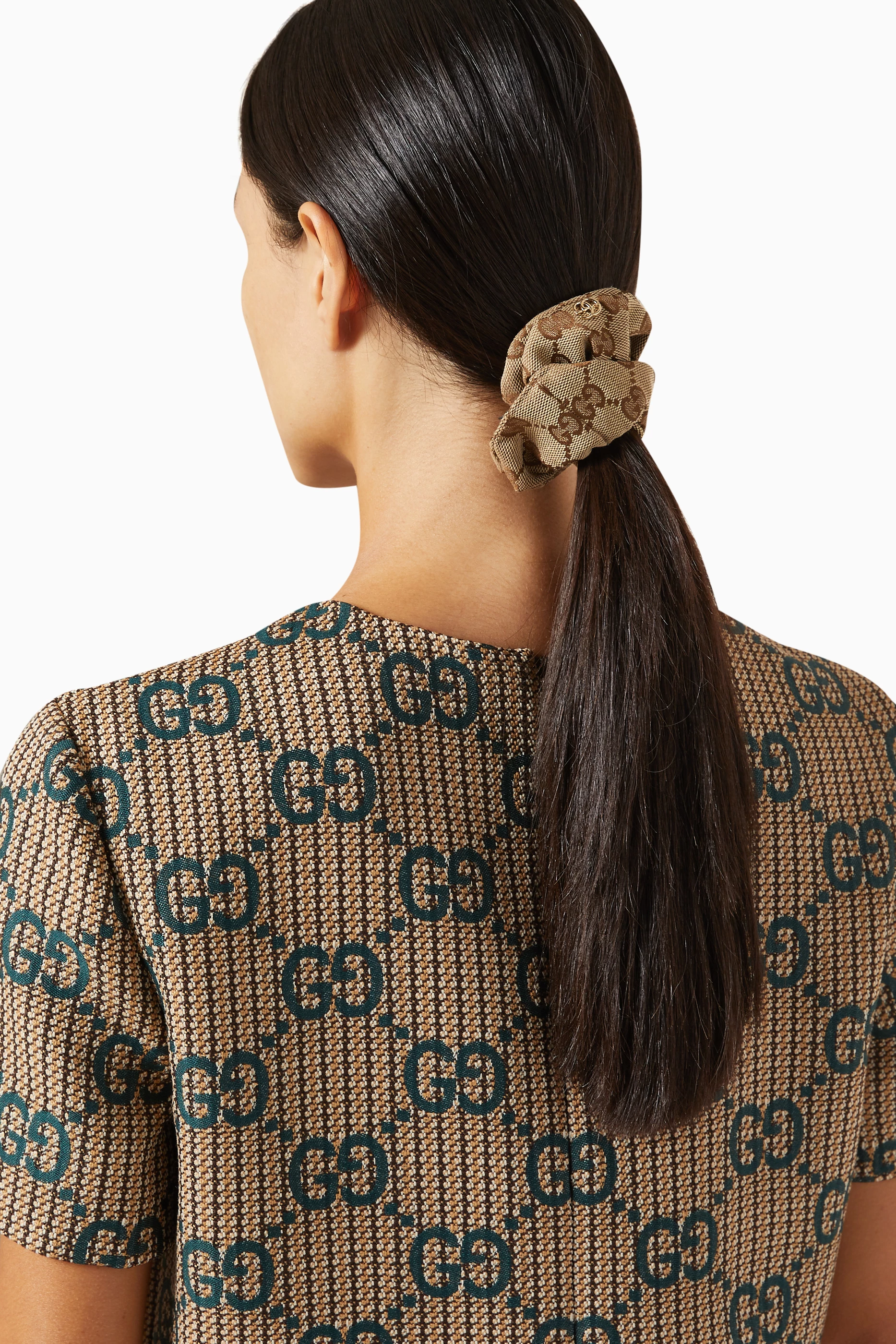 Buy Gucci Brown Scrunchie in GG Canvas For Women Online 