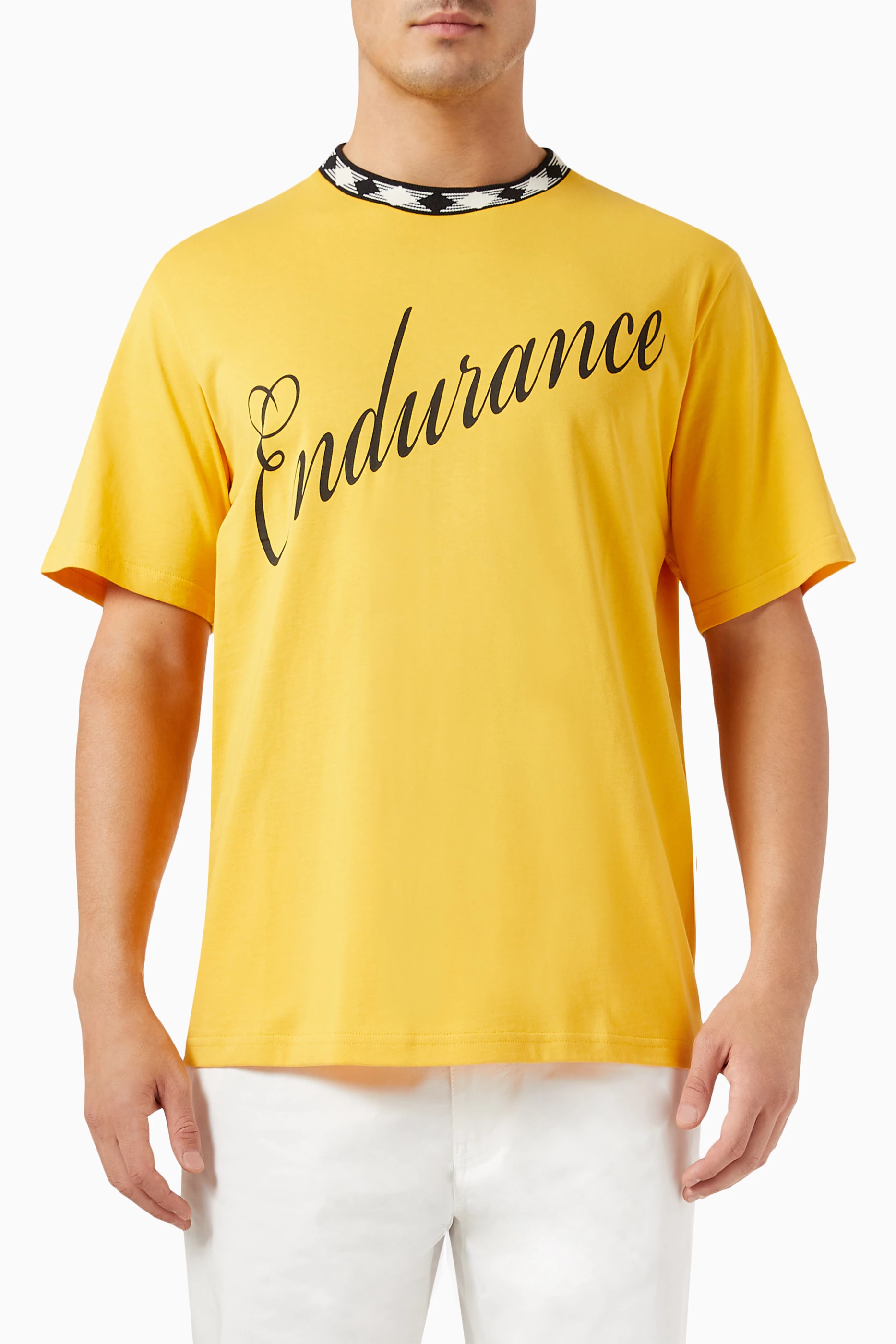 Buy Wales Bonner Yellow Endurance T-shirt in Cotton-jersey For Men 