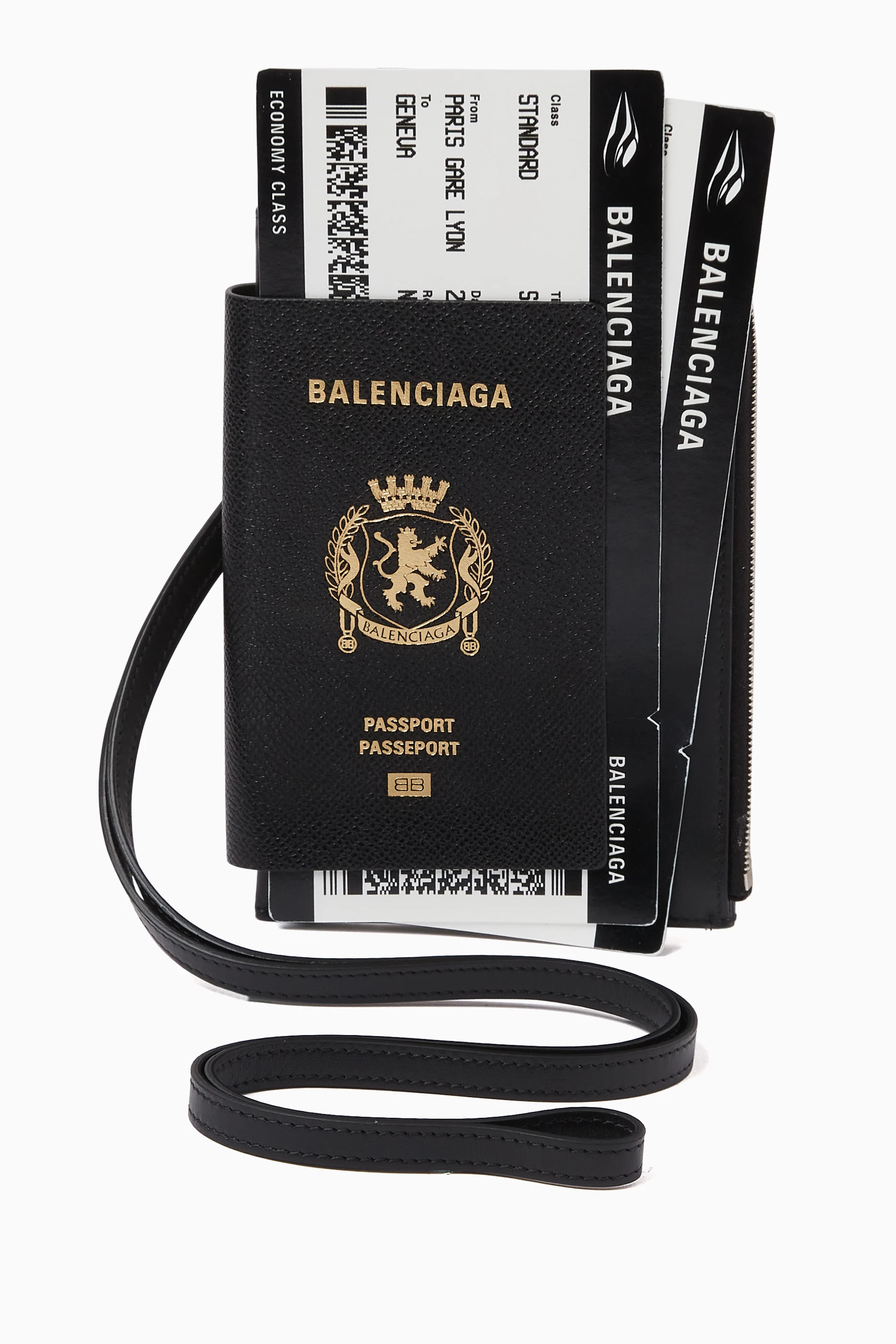 Buy Balenciaga Black Logo-print Passport Phone Holder in