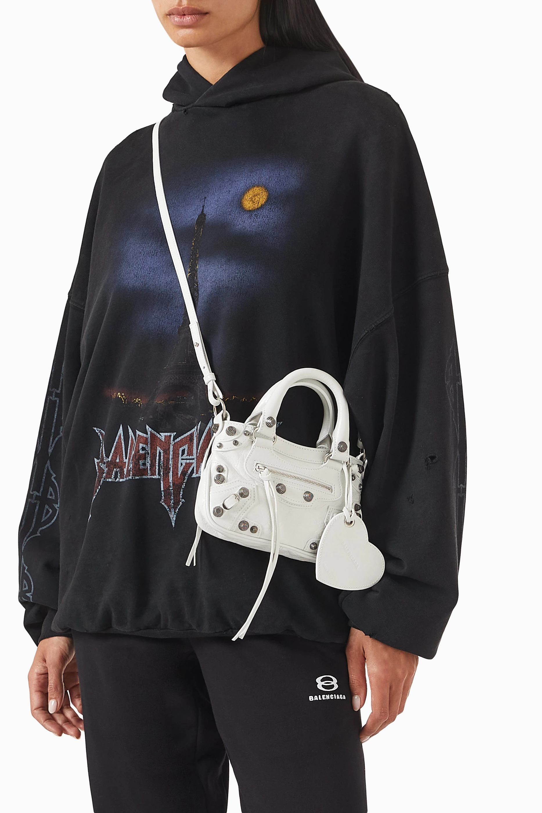 Buy Balenciaga White Mini Neo Cagole Tote Bag in Arena Lambskin 