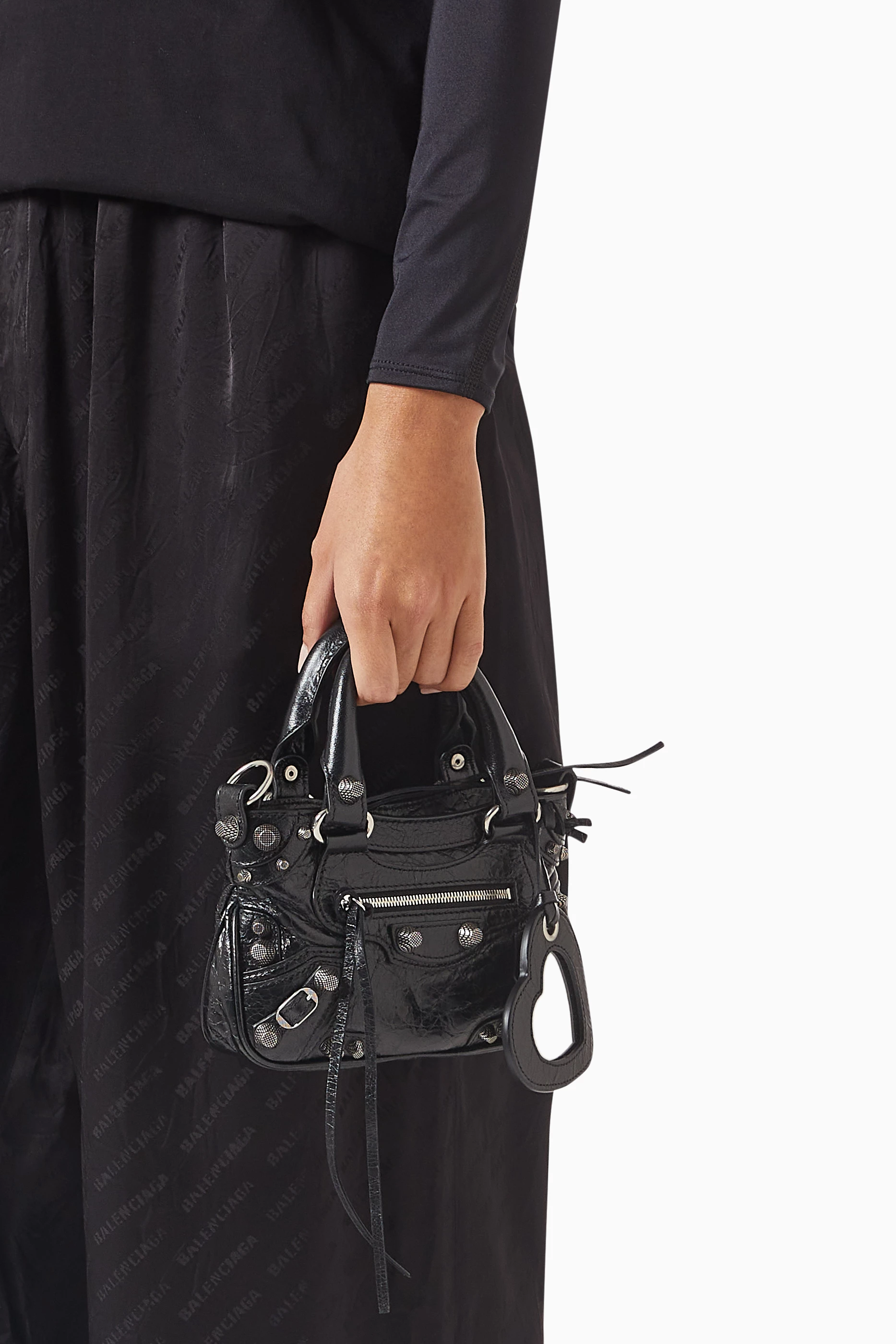 Buy Balenciaga Black Mini Neo Cagole Tote Bag in Arena Lambskin