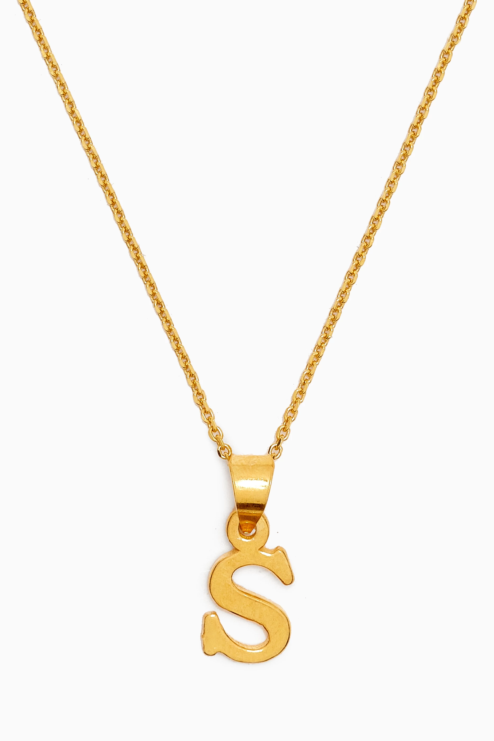 Buy The Jewels Jar Gold Letter S Initials Pendant Necklace in 18kt Gold plated Sterling Silver For Women Online Ounass Oman