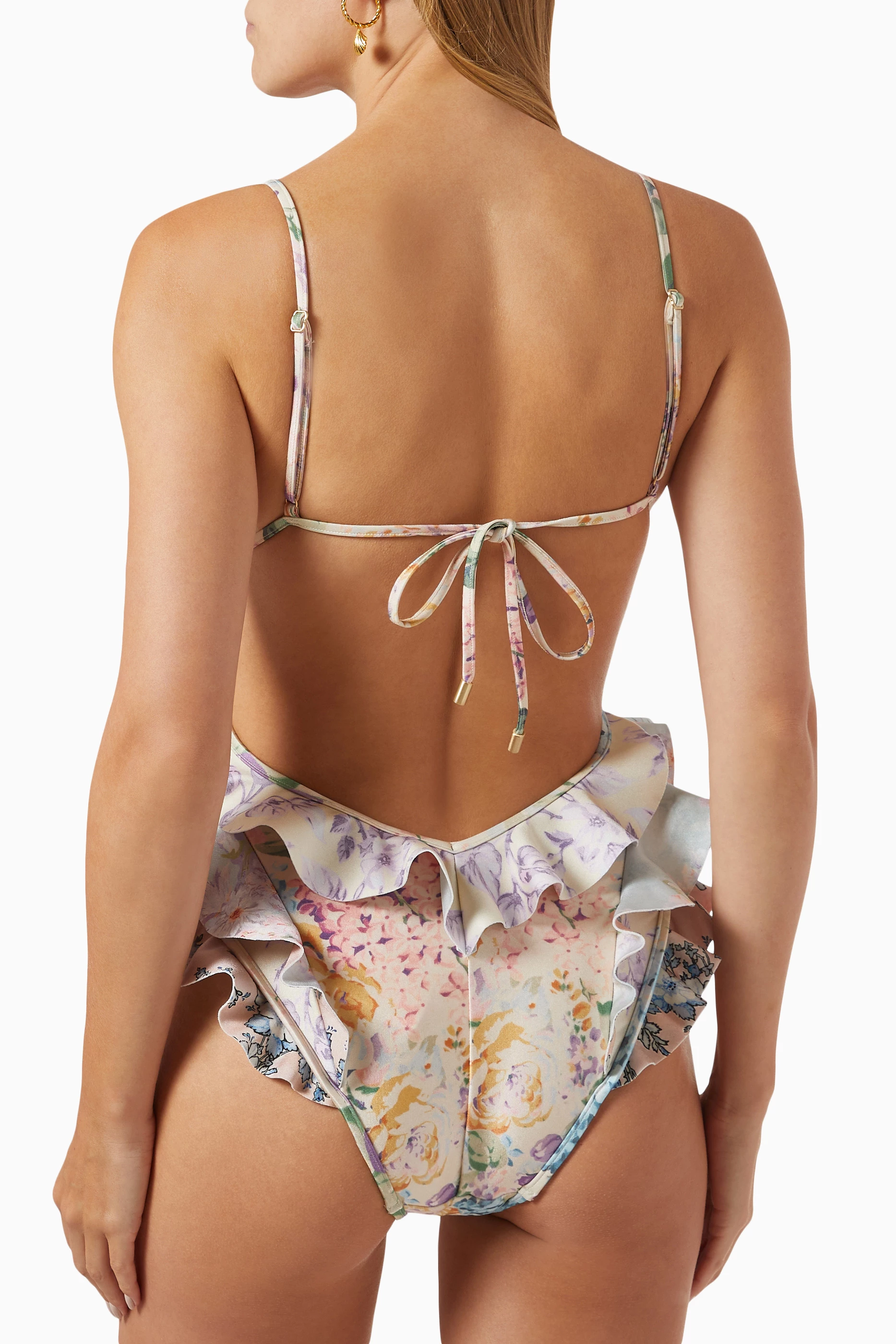 Buy Zimmermann Pink Halliday Waterfall Frill One-piece
