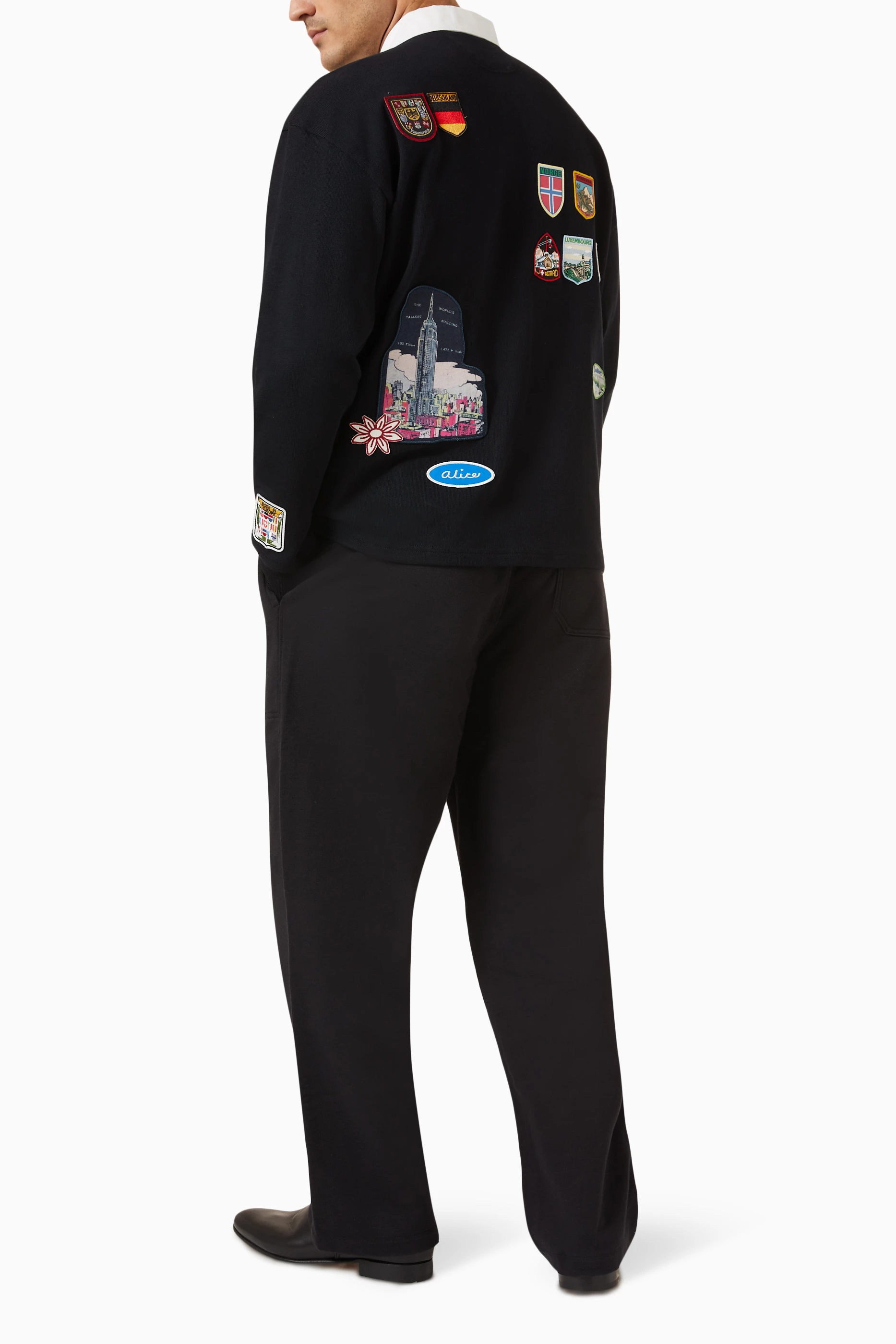 Buy BODE Black Multi-patch Rugby Shirt in Cotton For Men Online