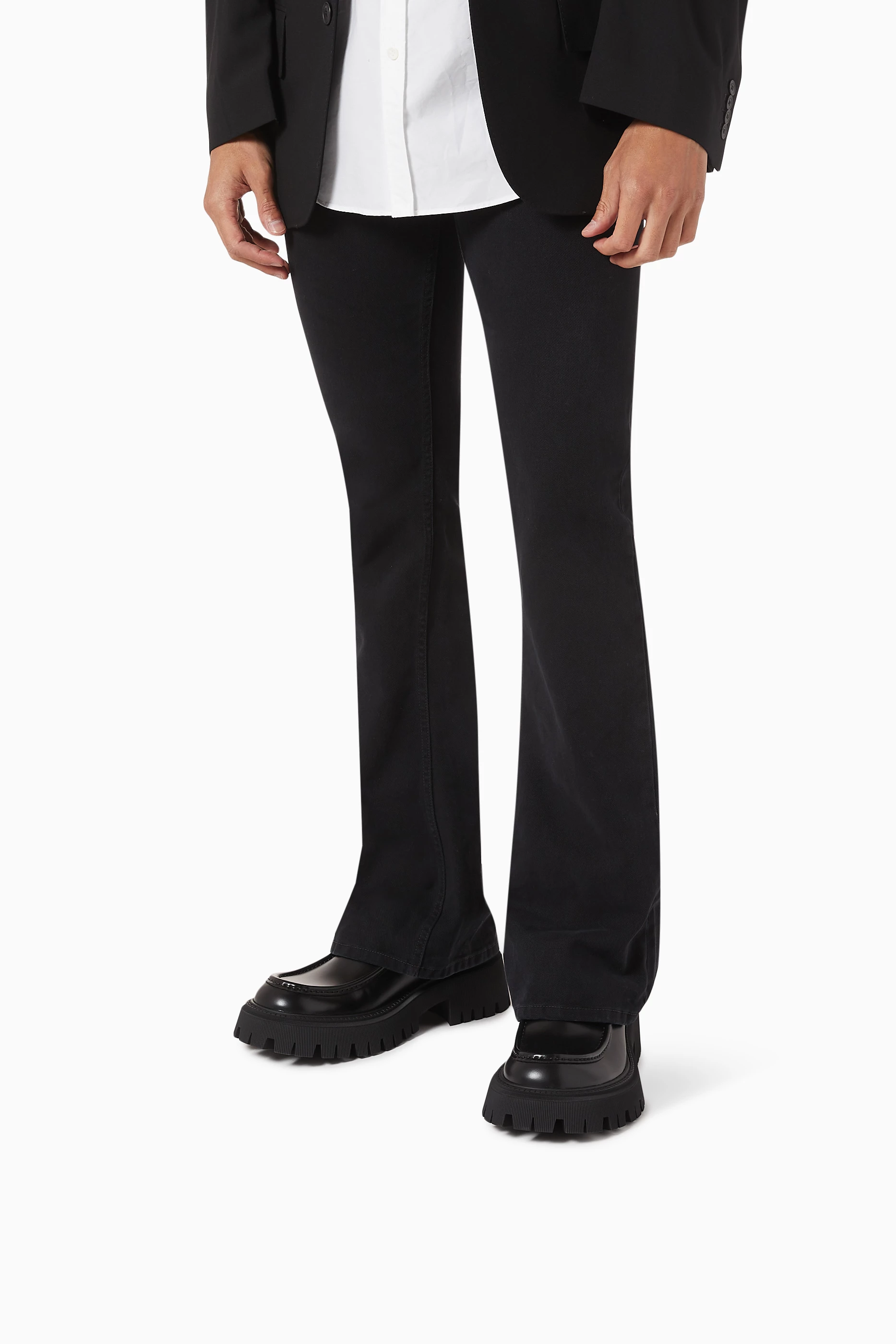 Buy Balenciaga Black Tractor Loafers in Leather For Men Online 