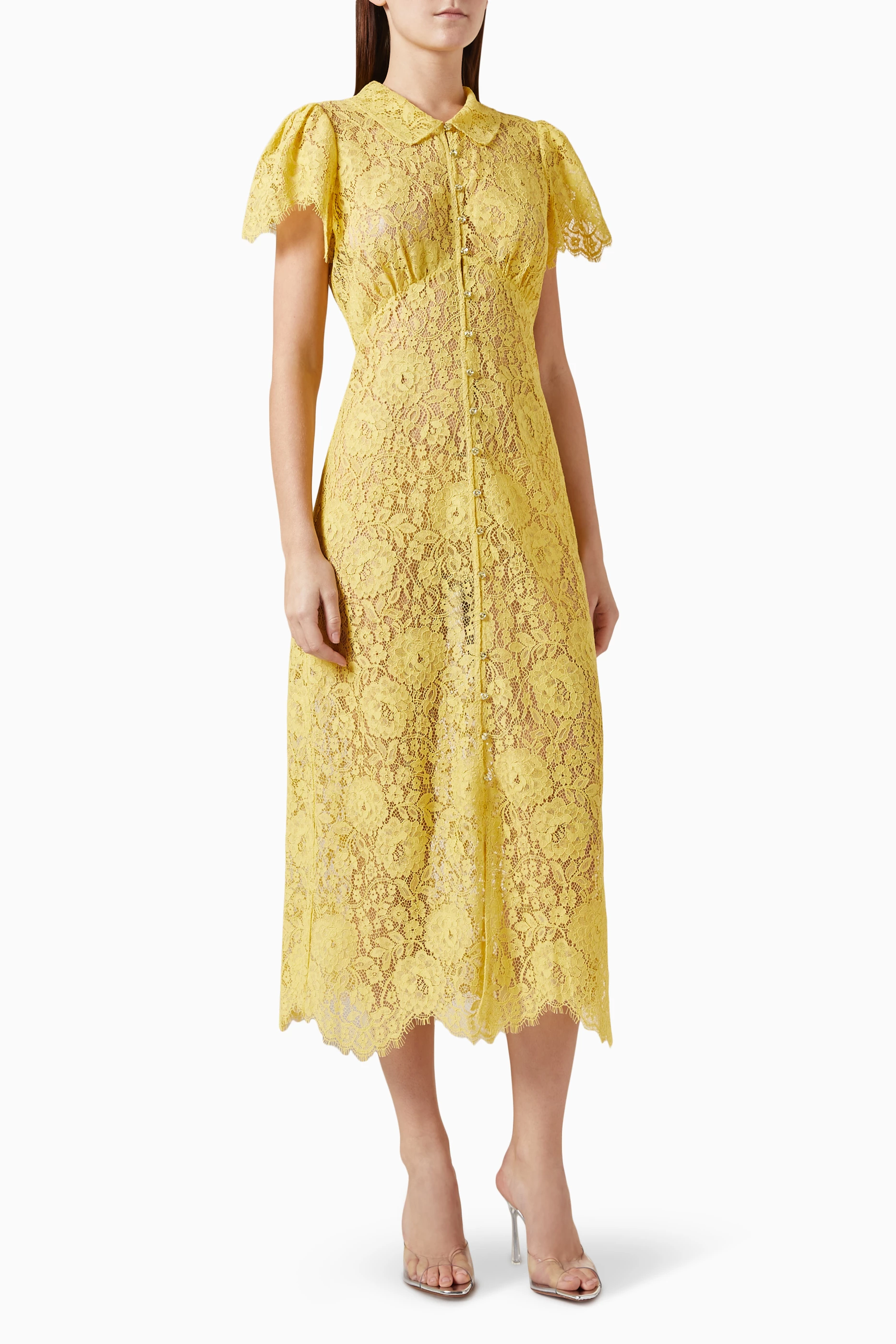 chinese dress ladies Garbo Dress - Burnished Gold Lace main image 1