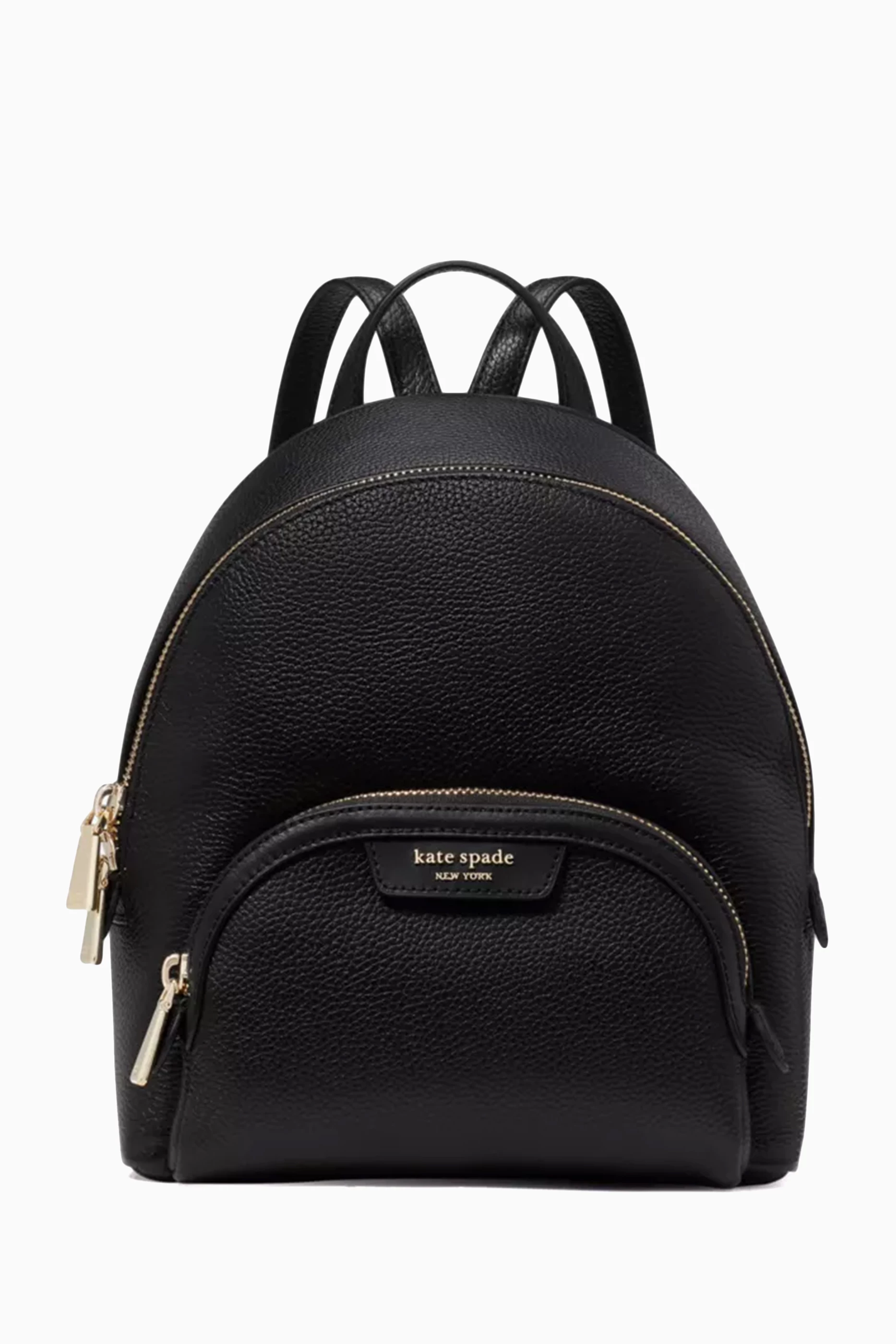 Kate Spade New York Black Pebbled Leather Backpack Front Zip Pocket Bag Kate Spade Backpack | Mercari main image 4