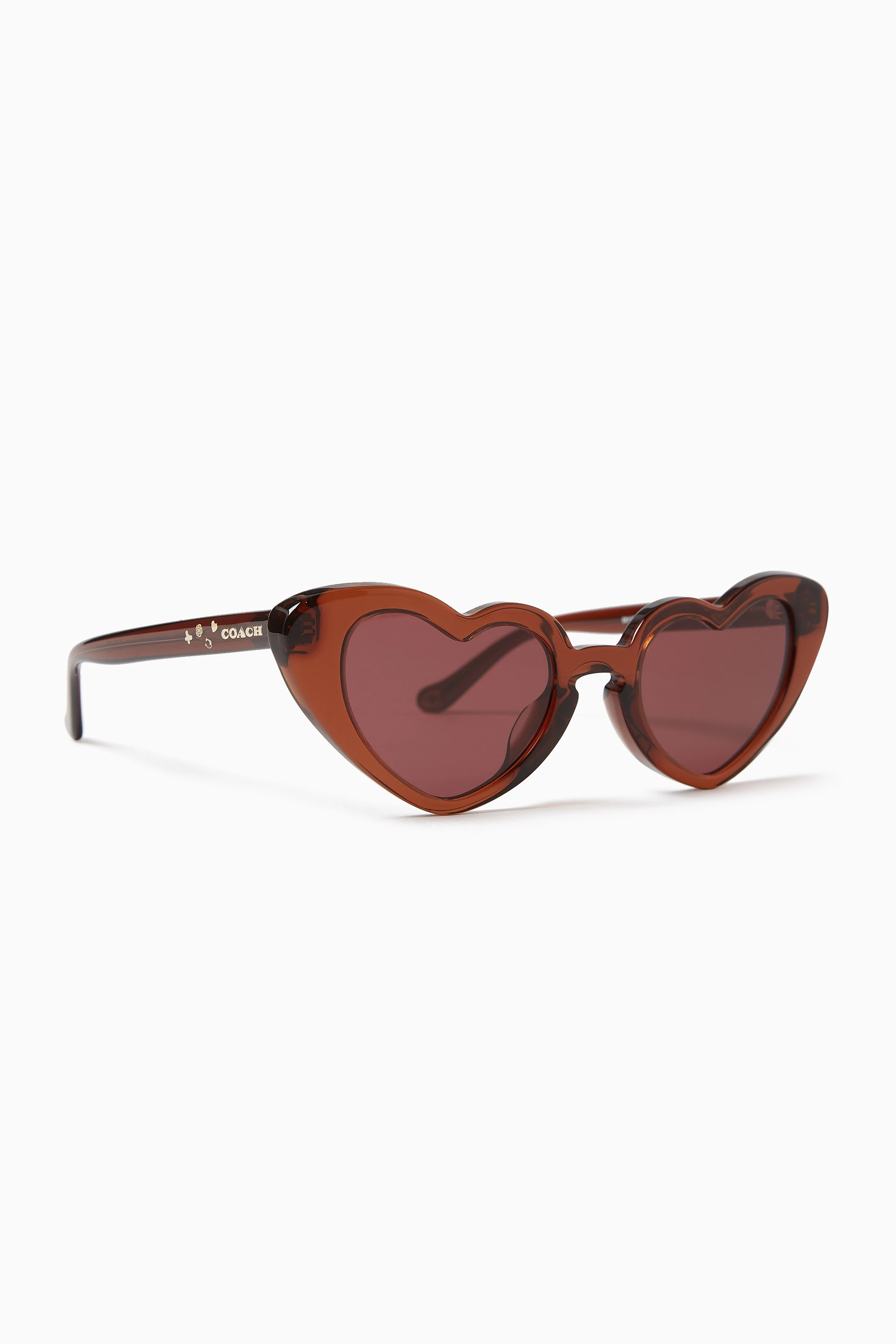 Buy Coach Brown Heart Sunglasses in Acetate For Women Online