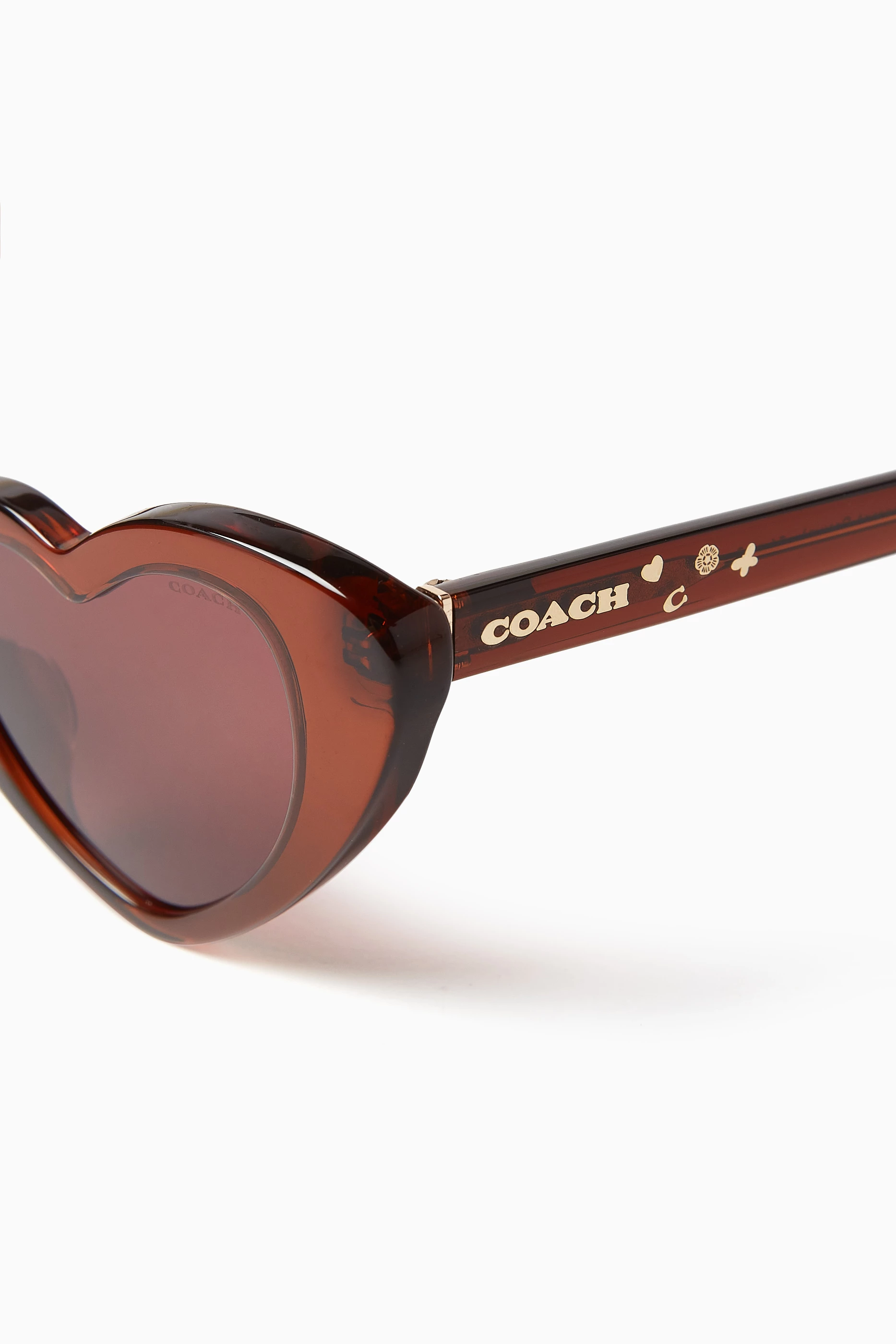 Buy Coach Brown Heart Sunglasses in Acetate For Women Online
