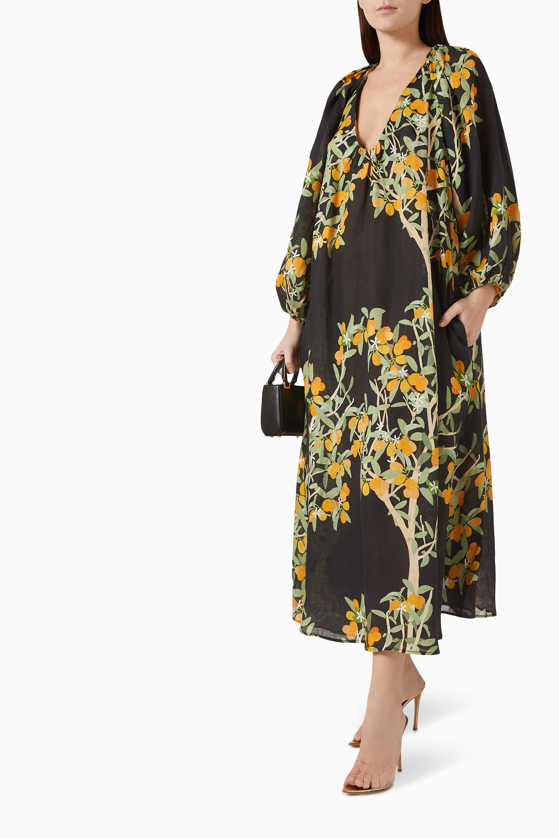 akira black and white dress Tinata Maxi Dress in Buttercup Black and Yellow main image 0