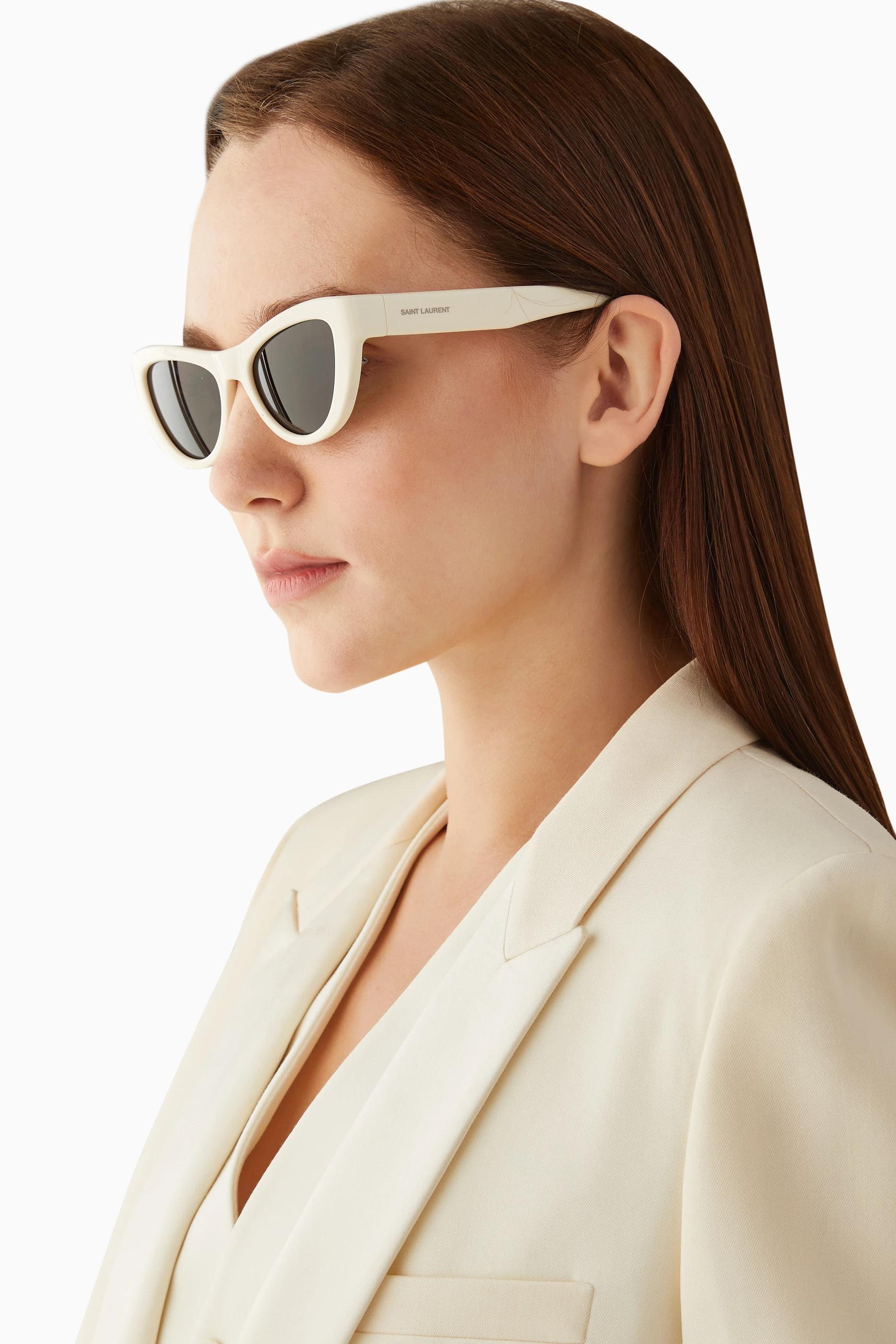 Buy SAINT LAURENT Neutral SL 676 Cat-eye Sunglasses in Bio 