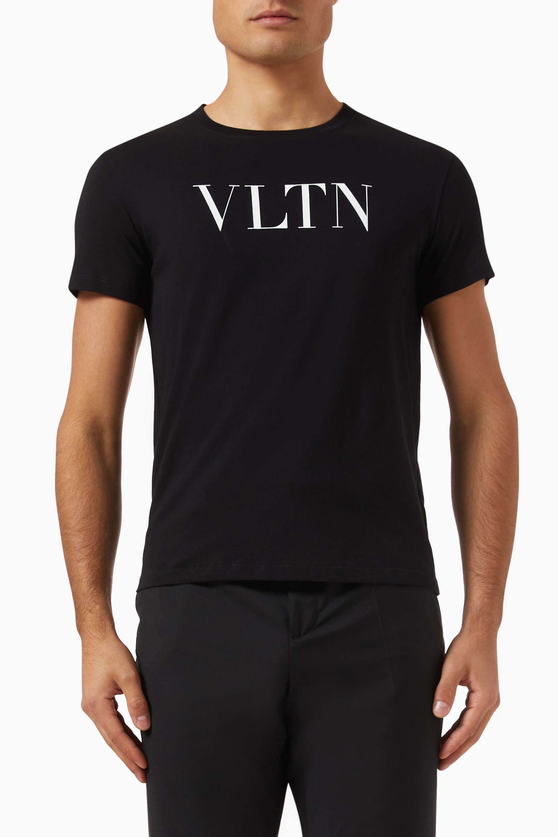 VALENTINO ムーンダスト ロゴTシャツ XXL 黒 Cotton T-shirt With Vg