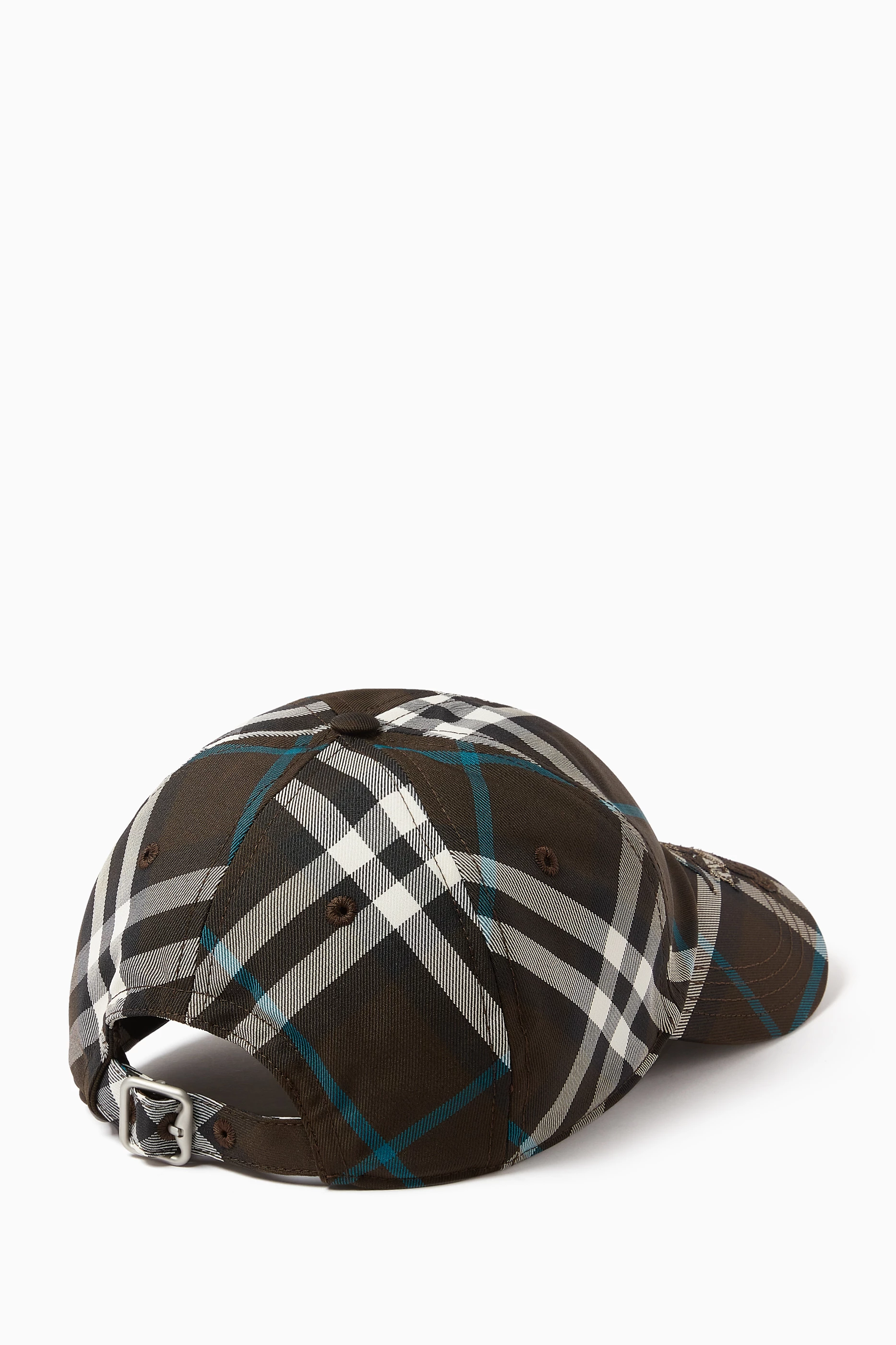 Buy Burberry Black Check-print Baseball Cap in Twill For Men  display picture 2