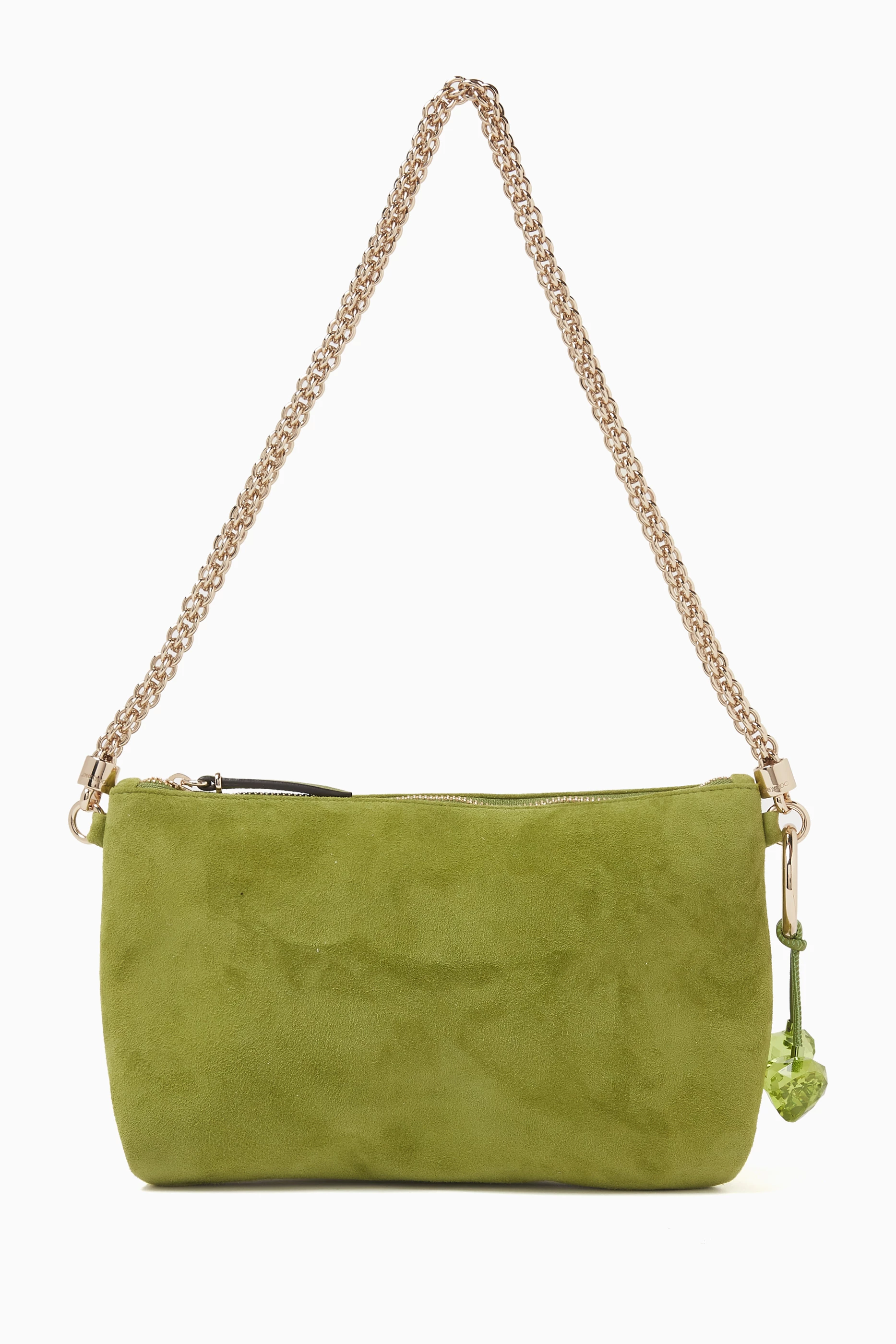 Buy Jimmy Choo Green Mini Callie Clutch Bag in Suede For Women