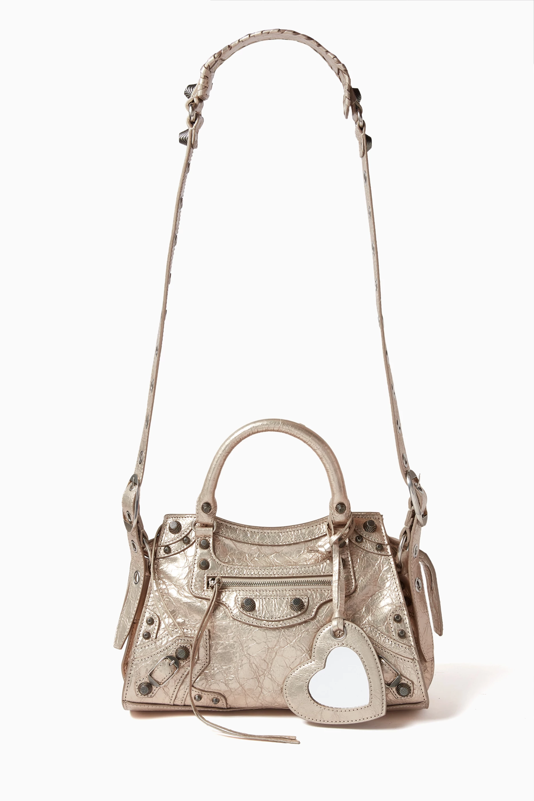 Buy Balenciaga Neutral Neo Cagole XS Handbag in Arena Lambskin For