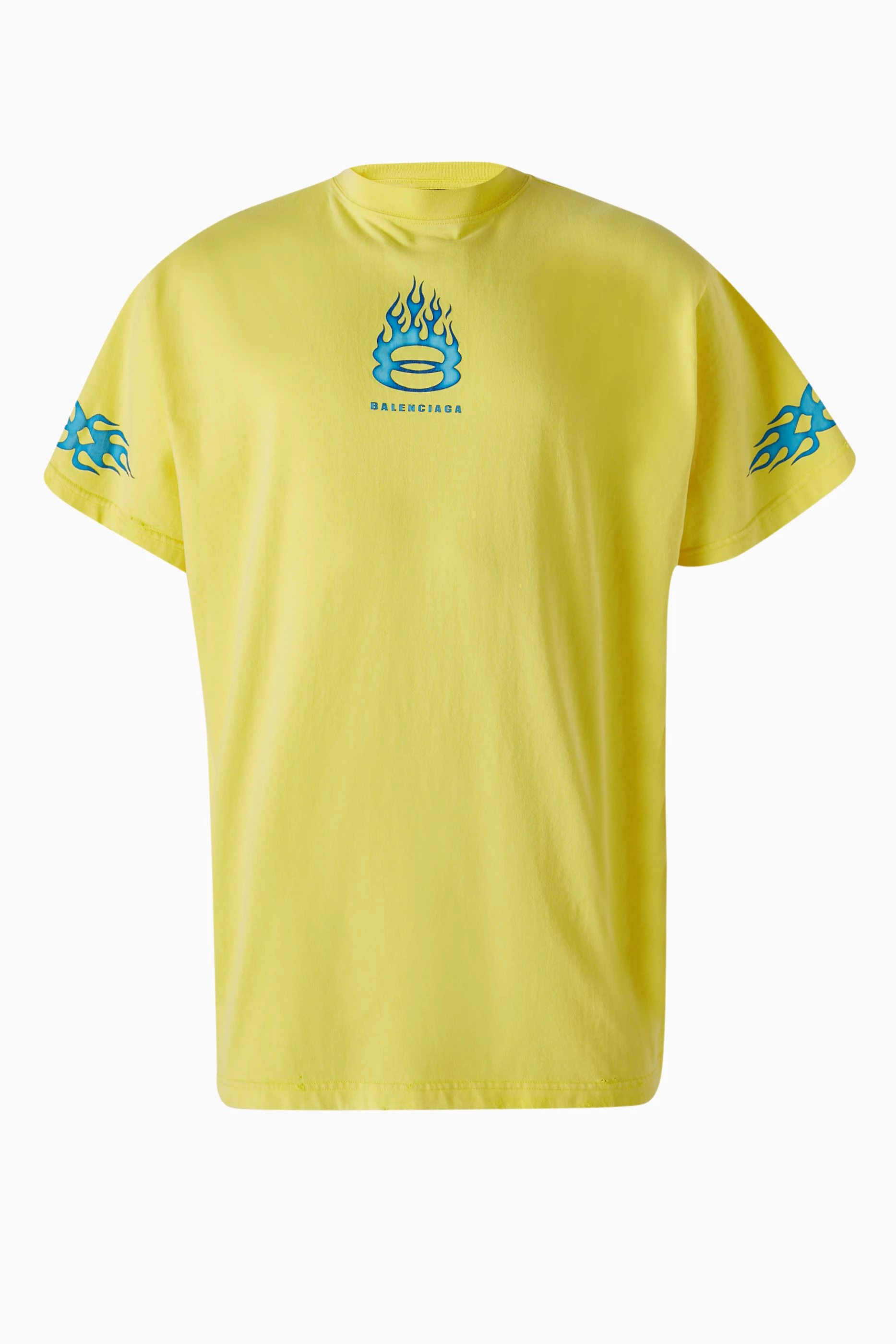Buy Balenciaga Yellow Unisex Burning Unity Oversized T-shirt