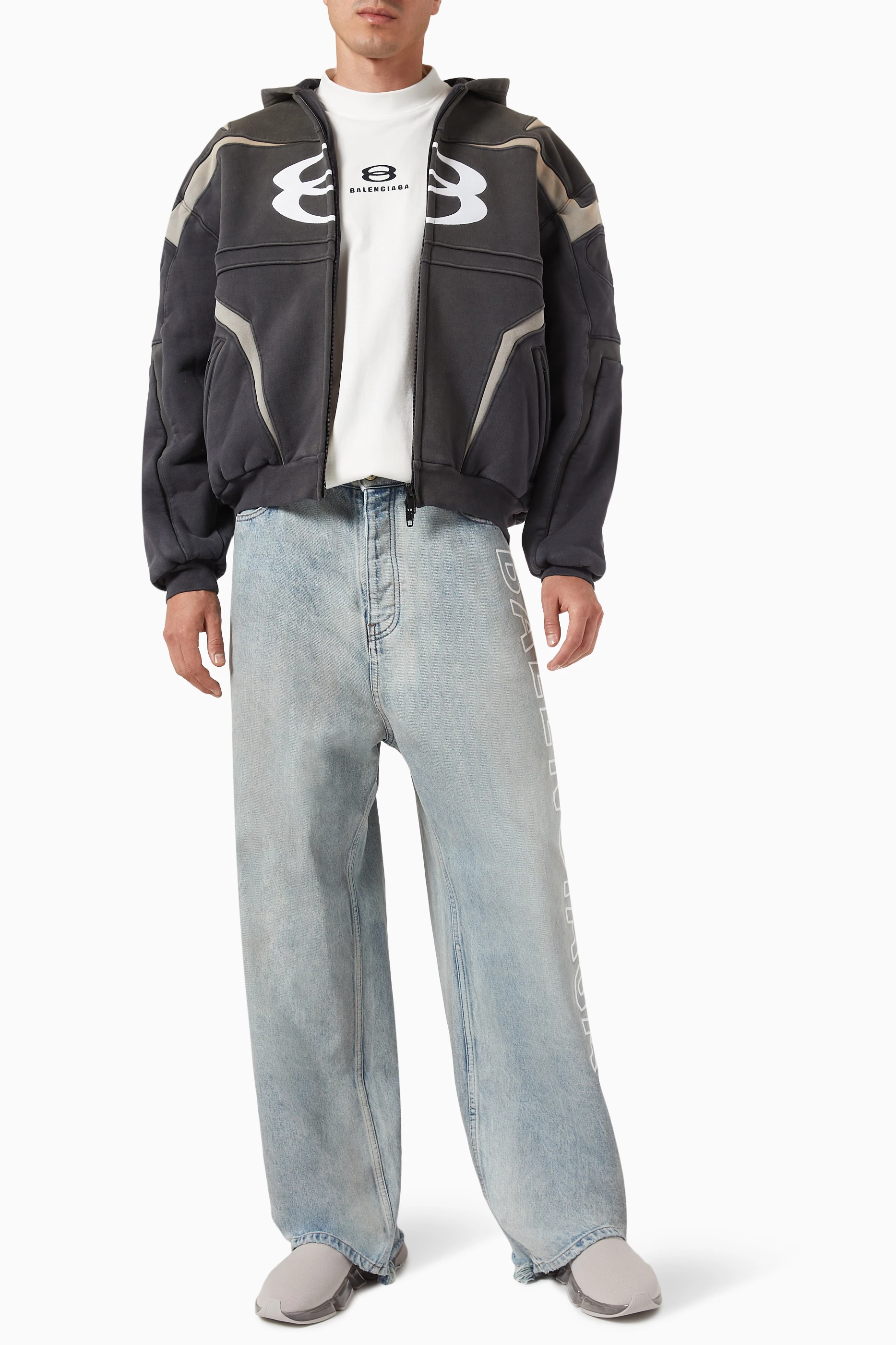 バレンシアガ balenciaga unity sports icon slim Buy Balenciaga Black Unity Sports Icon Biker Jacket in Compact