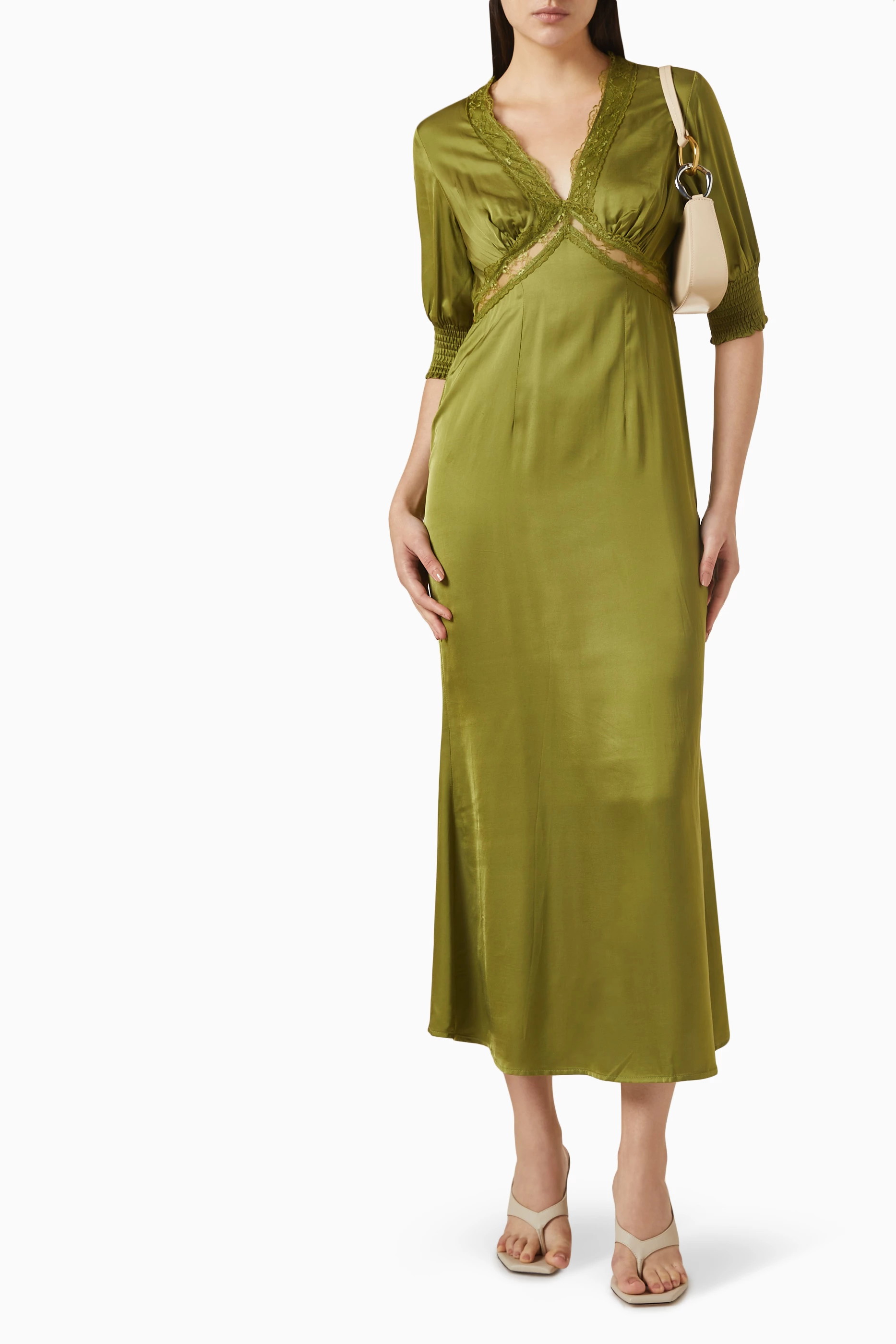 chinese dress ladies Olive & Pink Lace Marley Shirt – Never Fully Dressed main image 1