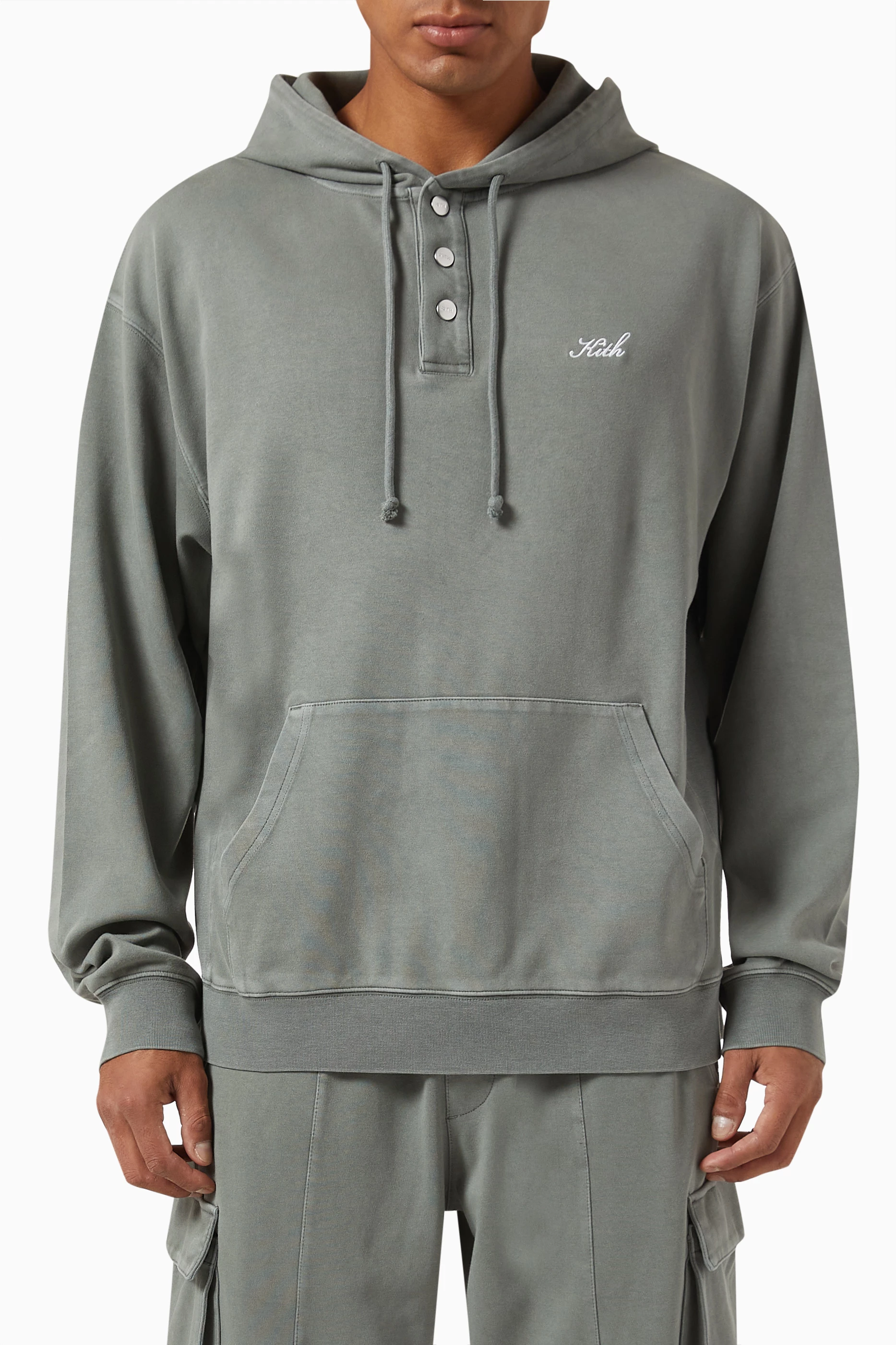 KITH Williams IV Hoodie パーカー Buy Kith Grey Williams IV Hoodie in Interlock Fabric For Men