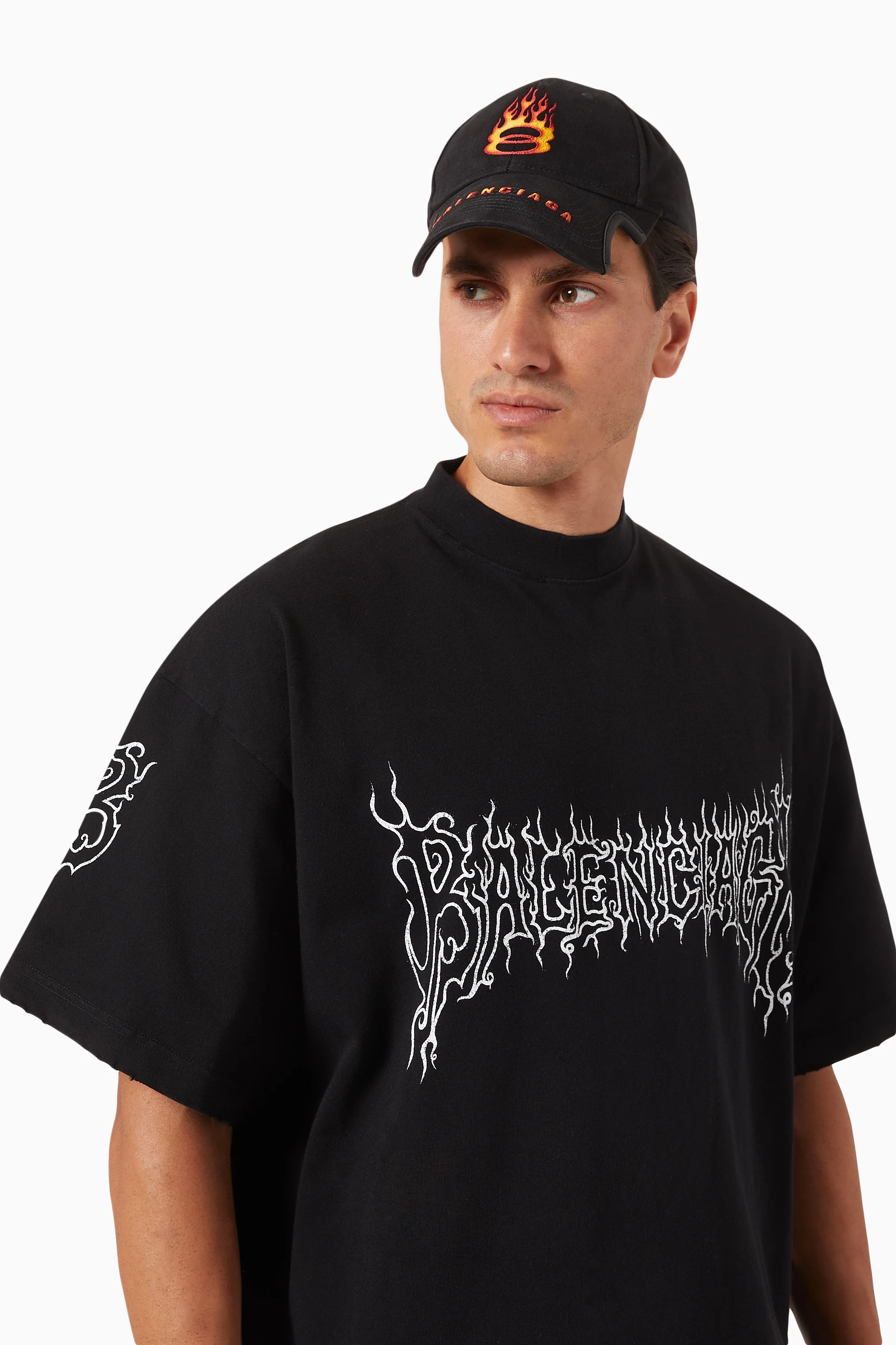 バレンシアガ キャップ　Burning unity cap Balenciaga Men's Flame Unity Baseball Cap - Bergdorf Goodman