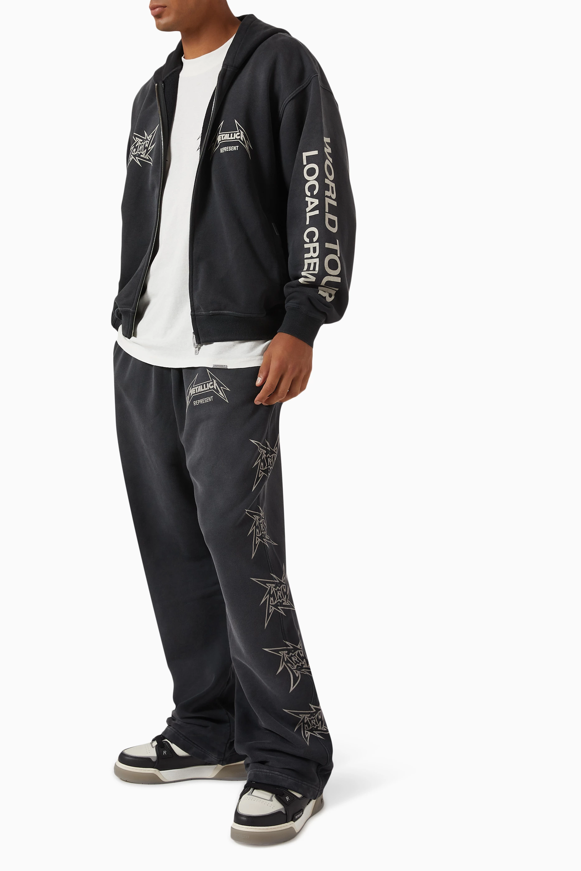 Buy Represent Black x Metallica Local Crew Zip Hoodie in Cotton 