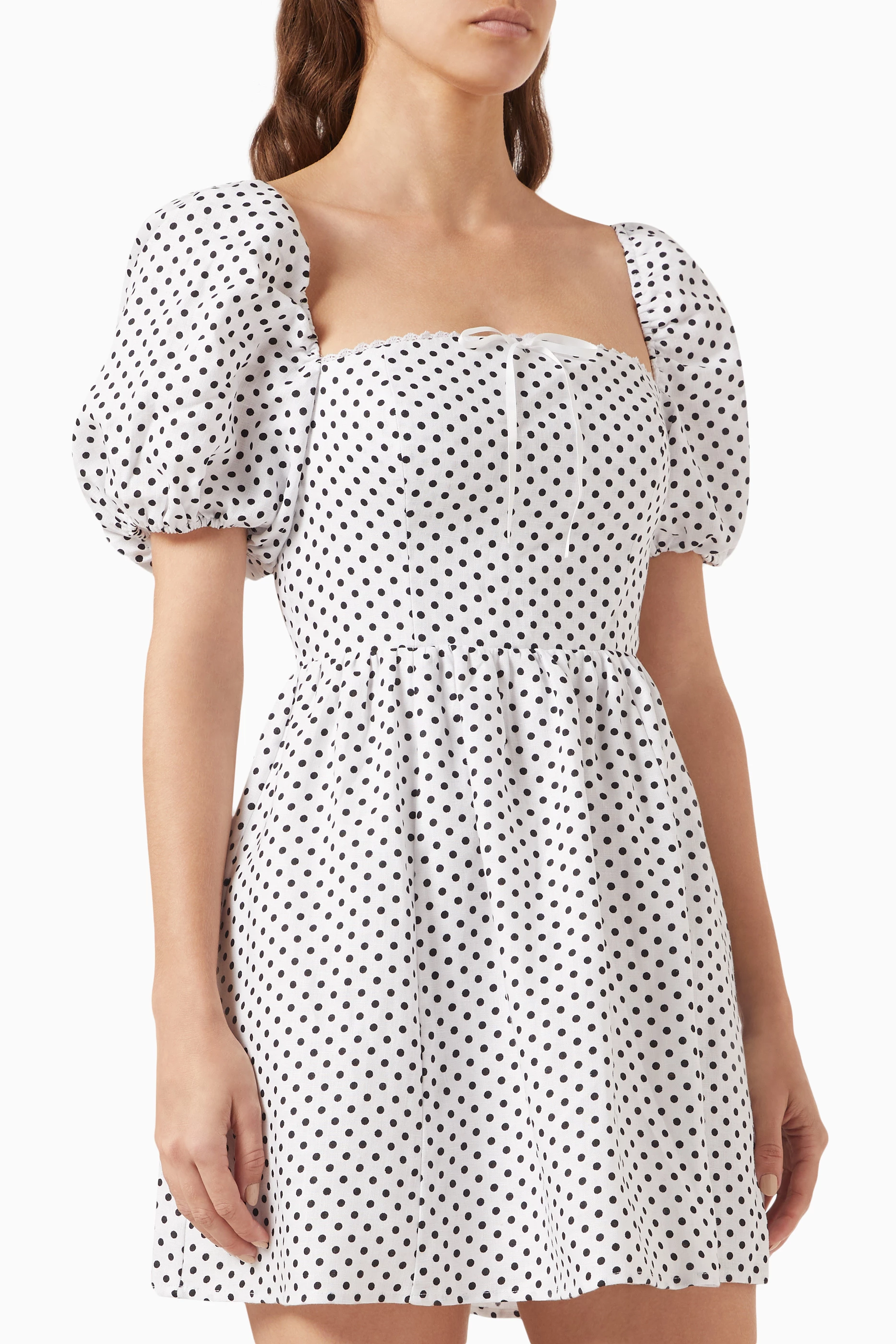 Buy Reformation White Malvina Mini Dress in Linen For Women Online | Ounass  Oman