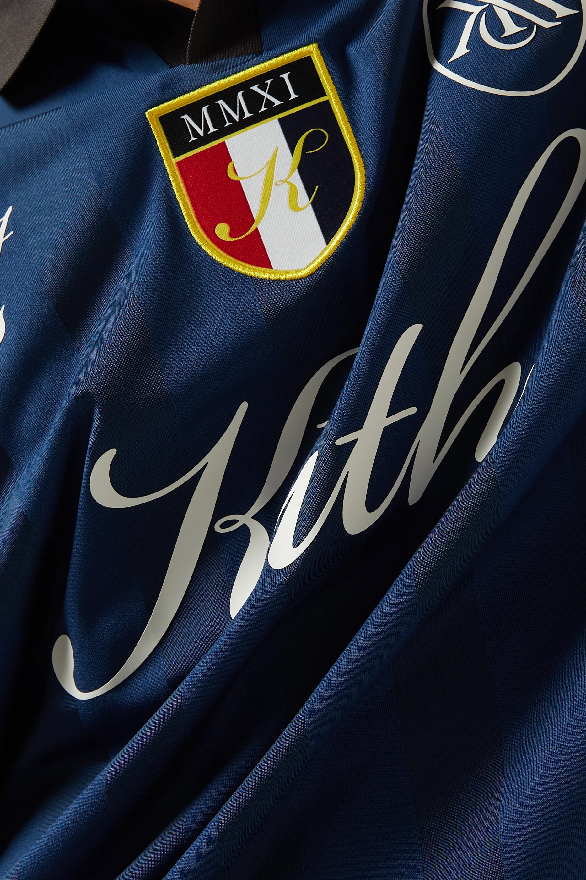 Buy Kith Blue Shadow Stripe Marcel Soccer Jersey For Men Online